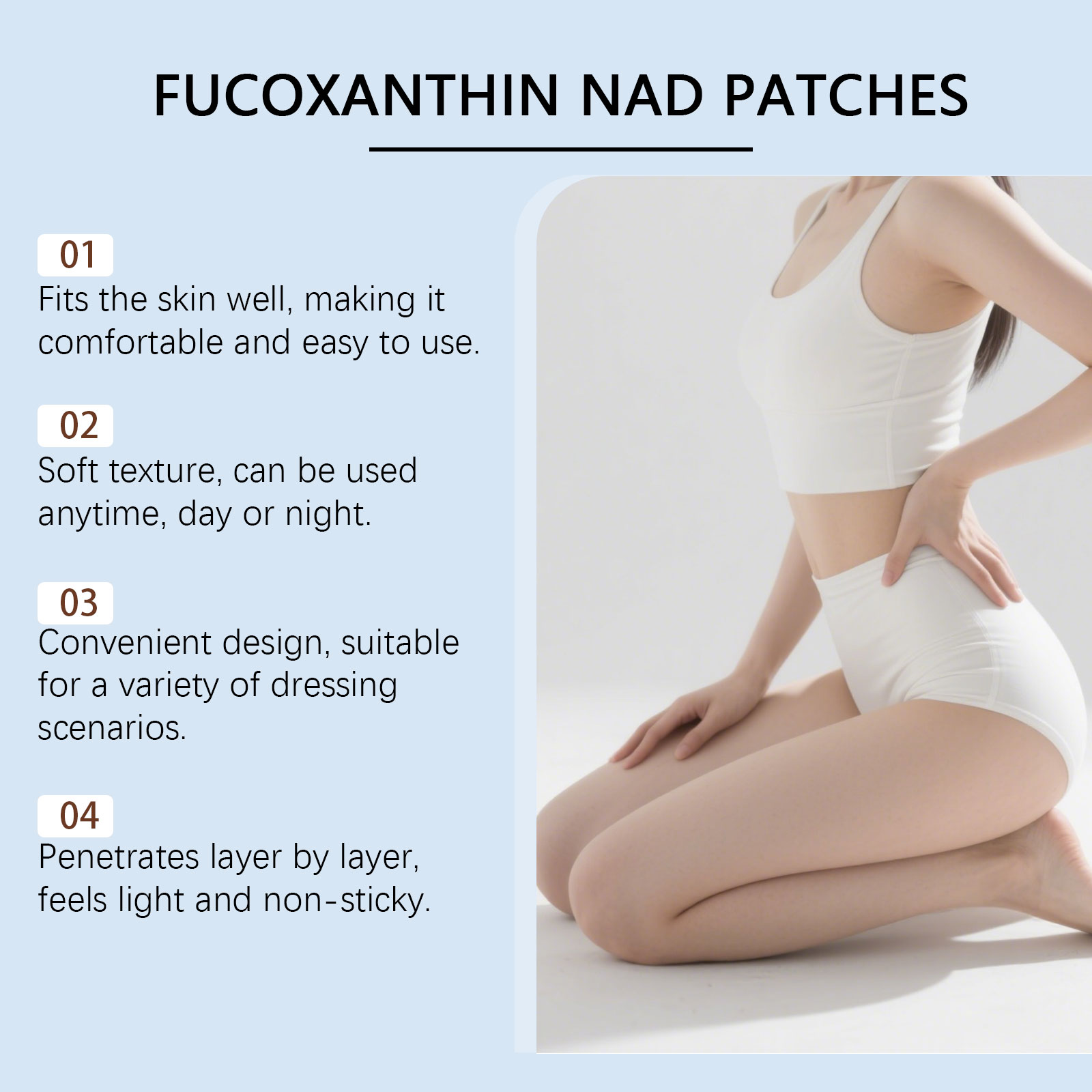 Body Care Patch Light Soft Skin Friendly Natural Fit Human Skin Daily External Use Care Sheet