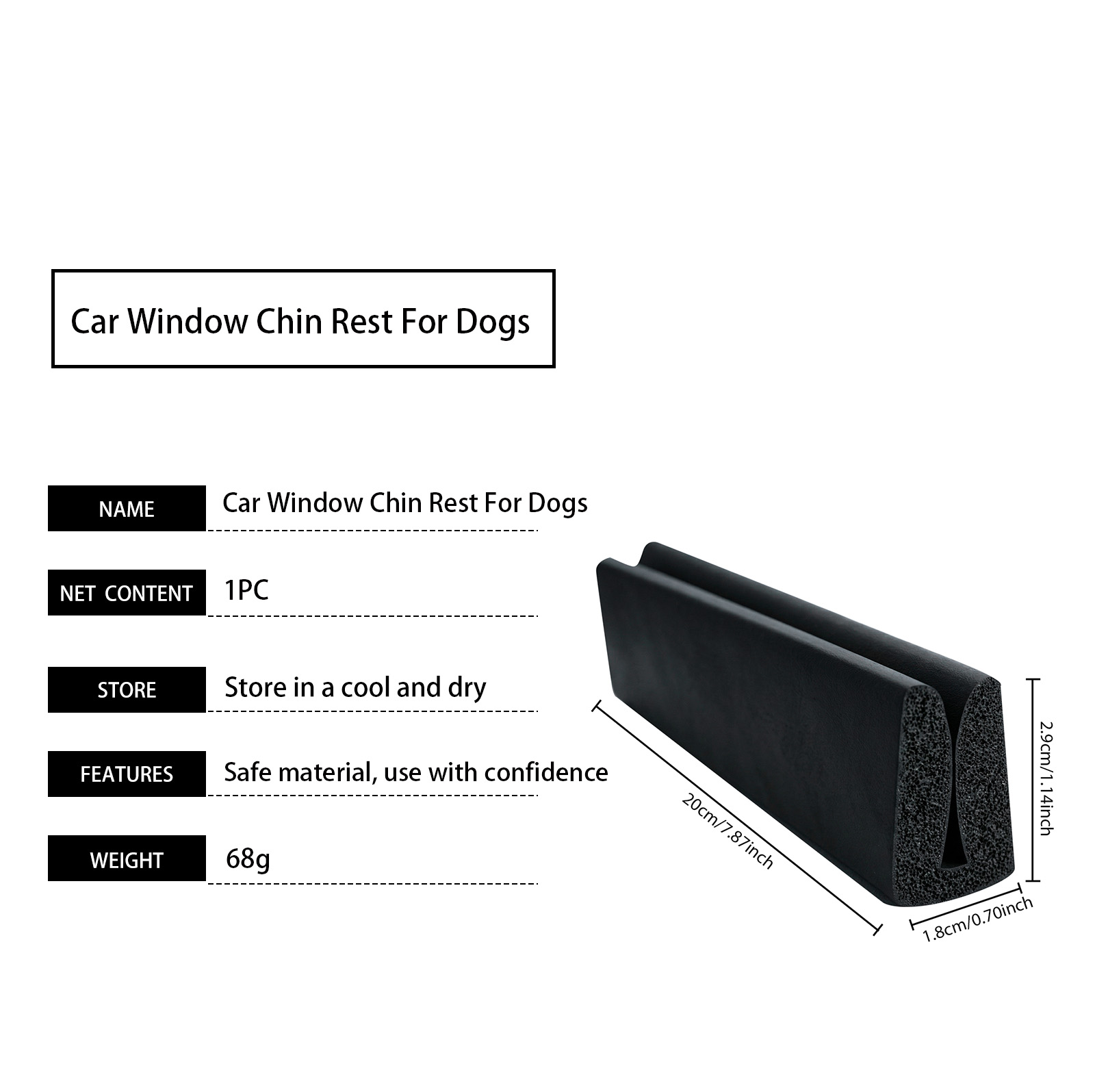Dog Window Chin Rest Hanging Car Headrest Soft Material Daily Care Easy Mount For Pet Ride Trip Safe Comfort Accessory