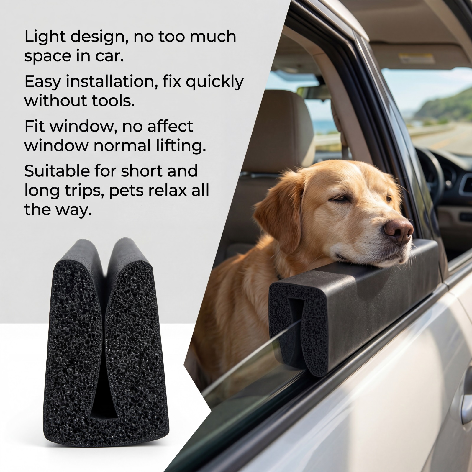 Dog Window Chin Rest Hanging Car Headrest Soft Material Daily Care Easy Mount For Pet Ride Trip Safe Comfort Accessory