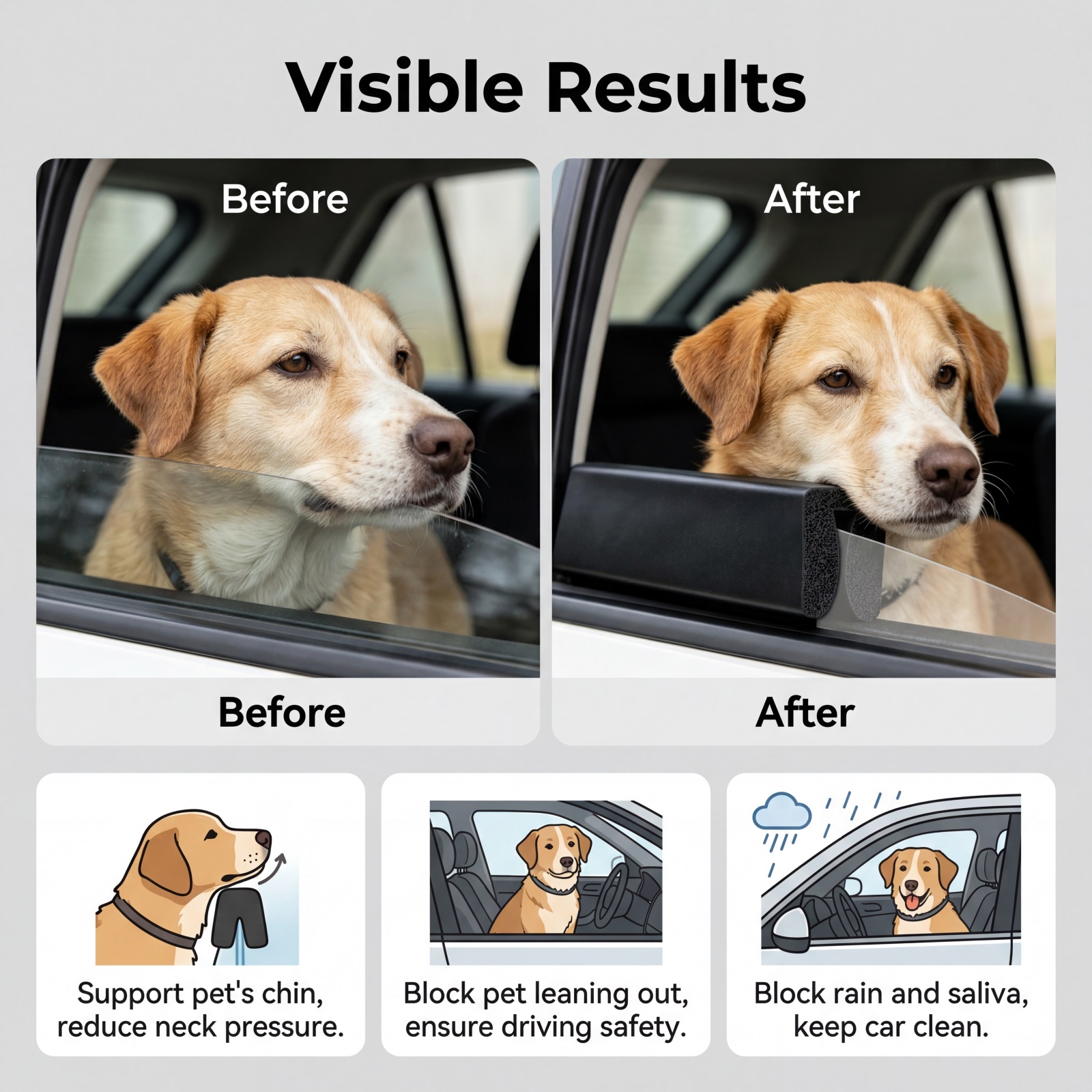 Dog Window Chin Rest Hanging Car Headrest Soft Material Daily Care Easy Mount For Pet Ride Trip Safe Comfort Accessory