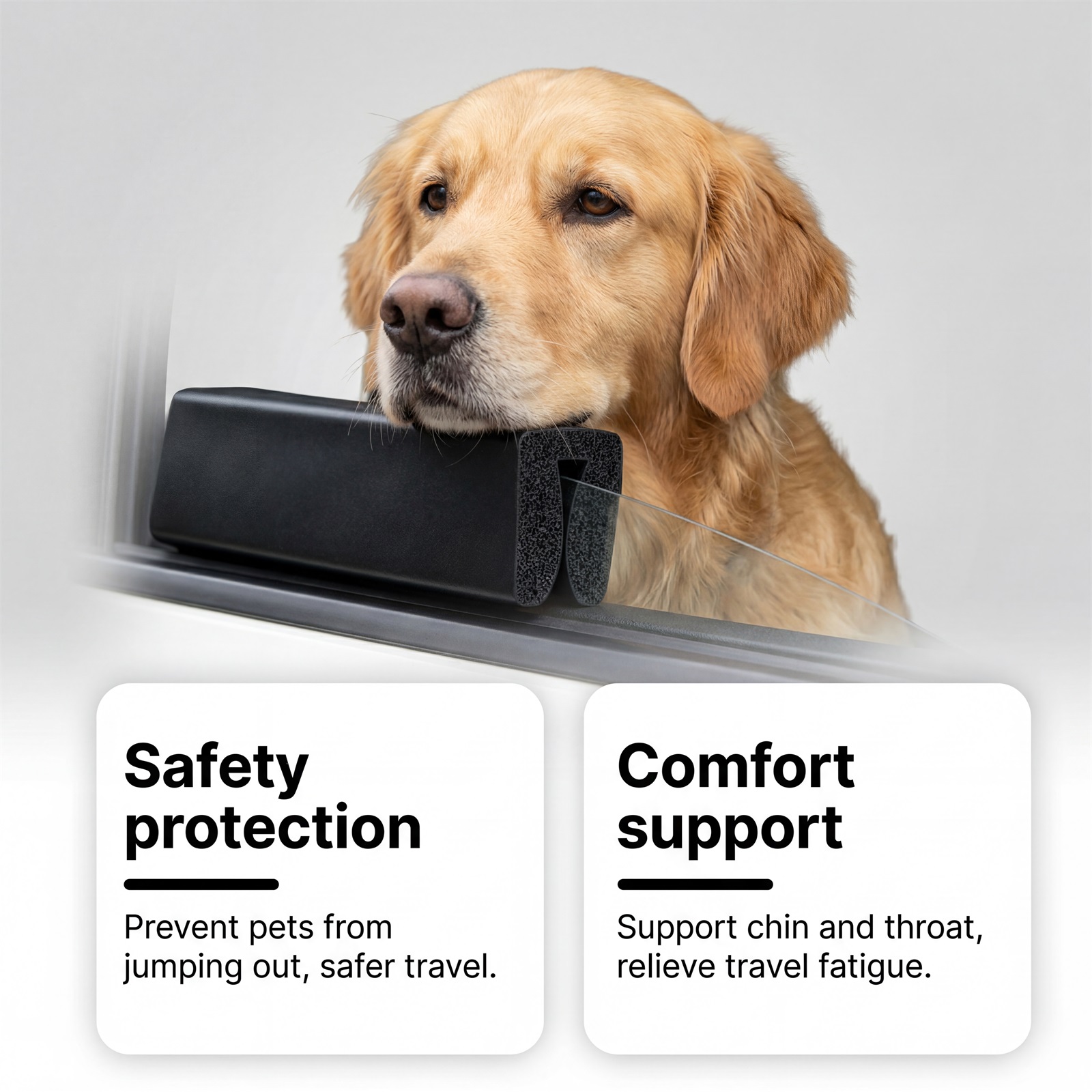 Dog Window Chin Rest Hanging Car Headrest Soft Material Daily Care Easy Mount For Pet Ride Trip Safe Comfort Accessory