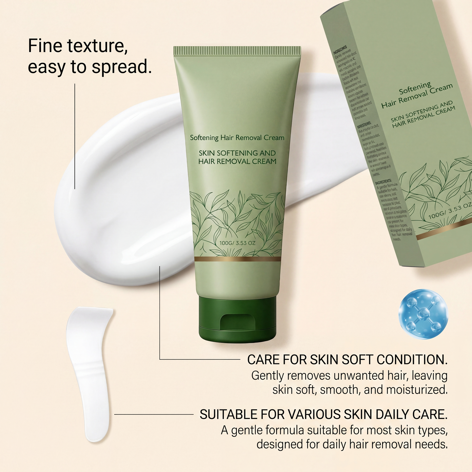 Smooth Hair Removal Cream Mild Formula Silky Skin Easy Use Multi Part Applicable Body Care