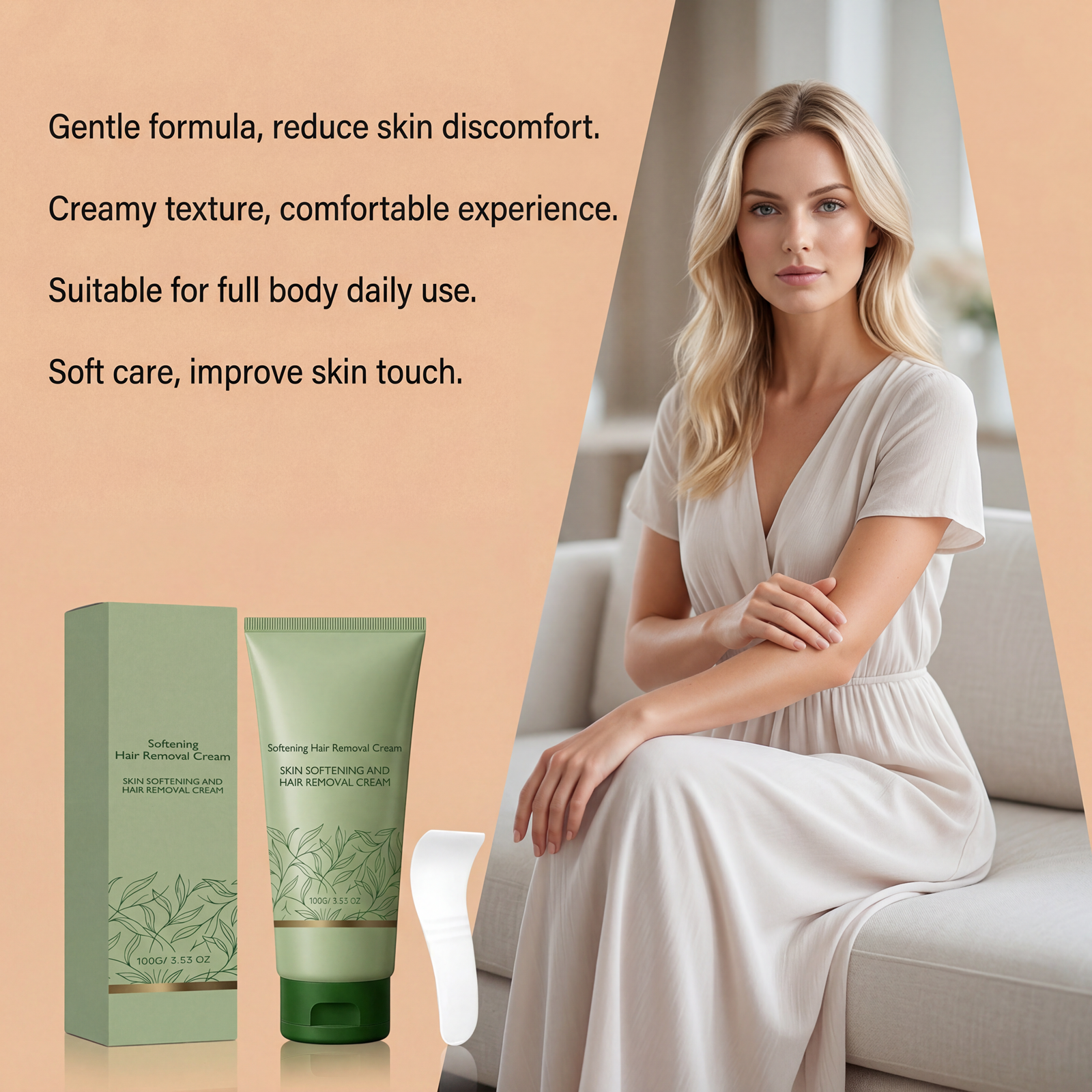 Smooth Hair Removal Cream Mild Formula Silky Skin Easy Use Multi Part Applicable Body Care