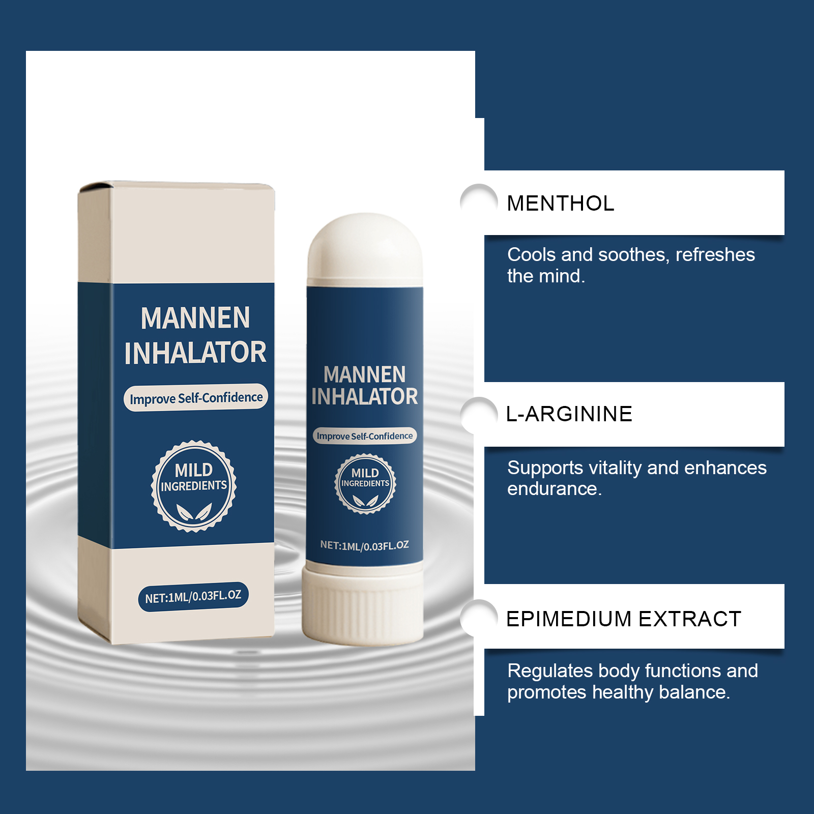 Male Nasal Inhaler Epimedium Extract Mild Nourishing Cool Comfortable Mens Daily Body Care Stick Natural Gentle Refreshing Healthy Personal Upkeep
