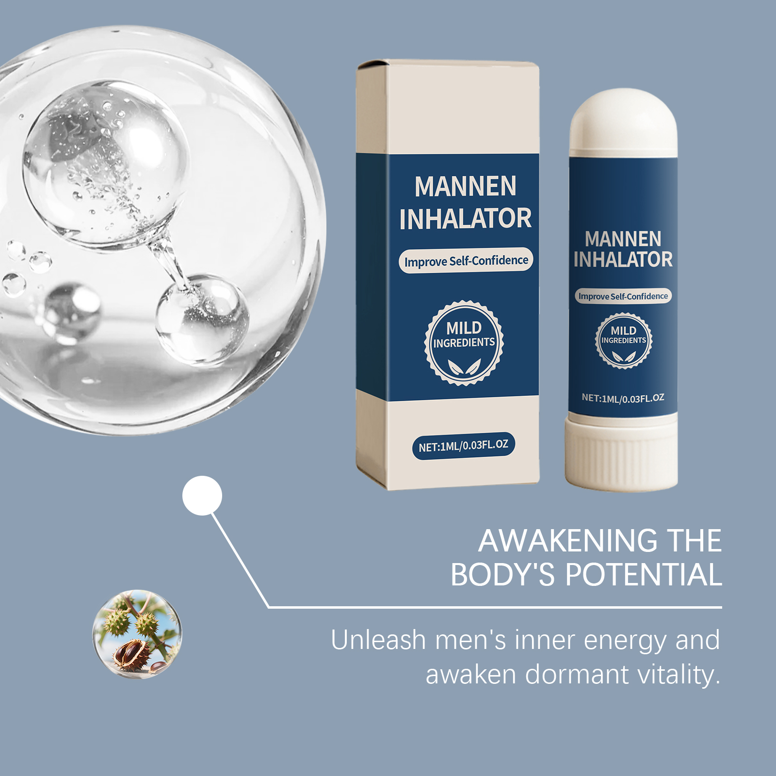 Male Nasal Inhaler Epimedium Extract Mild Nourishing Cool Comfortable Mens Daily Body Care Stick Natural Gentle Refreshing Healthy Personal Upkeep