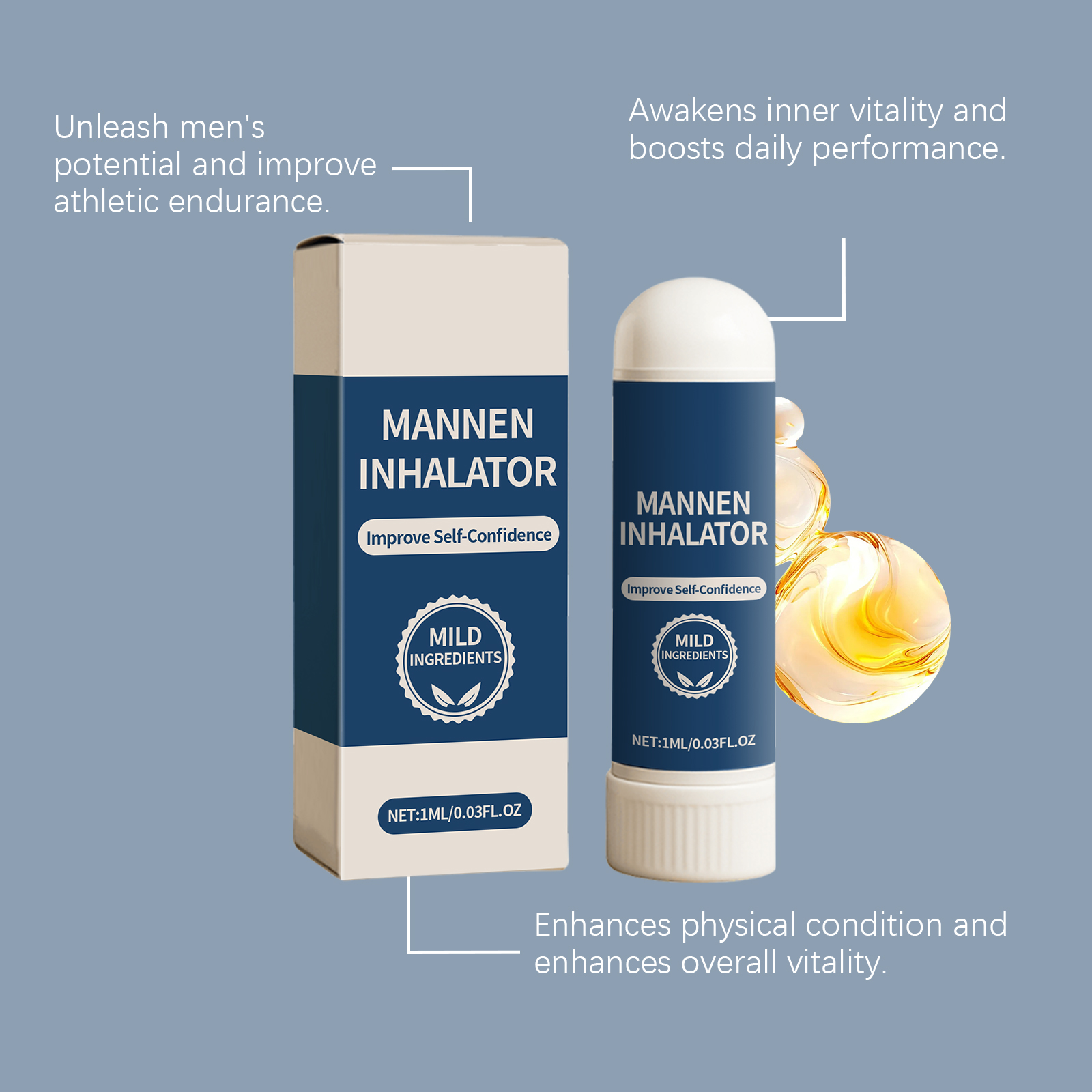 Male Nasal Inhaler Epimedium Extract Mild Nourishing Cool Comfortable Mens Daily Body Care Stick Natural Gentle Refreshing Healthy Personal Upkeep