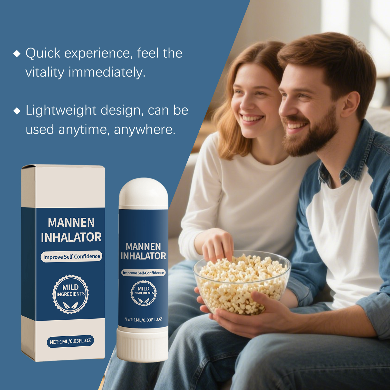 Male Nasal Inhaler Epimedium Extract Mild Nourishing Cool Comfortable Mens Daily Body Care Stick Natural Gentle Refreshing Healthy Personal Upkeep