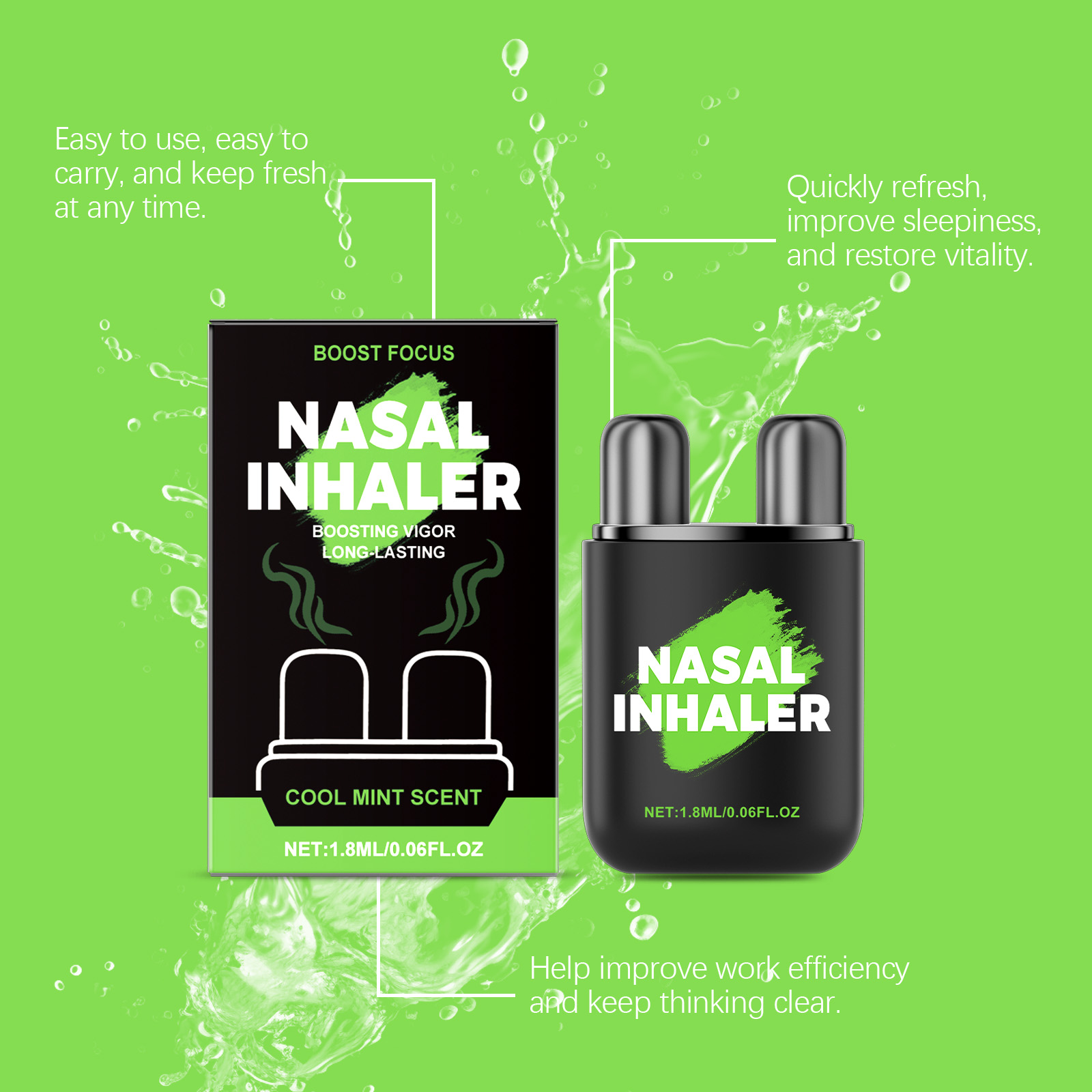 Nasal Inhaler Stick Mild Mint Clean Gentle Comfort Fresh Care Nose Inhale Daily Nose Tool