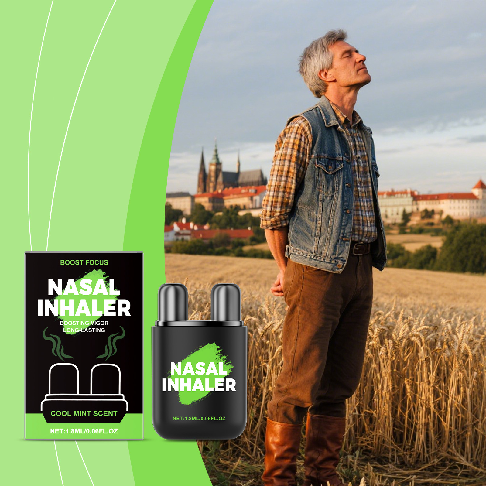 Nasal Inhaler Stick Mild Mint Clean Gentle Comfort Fresh Care Nose Inhale Daily Nose Tool