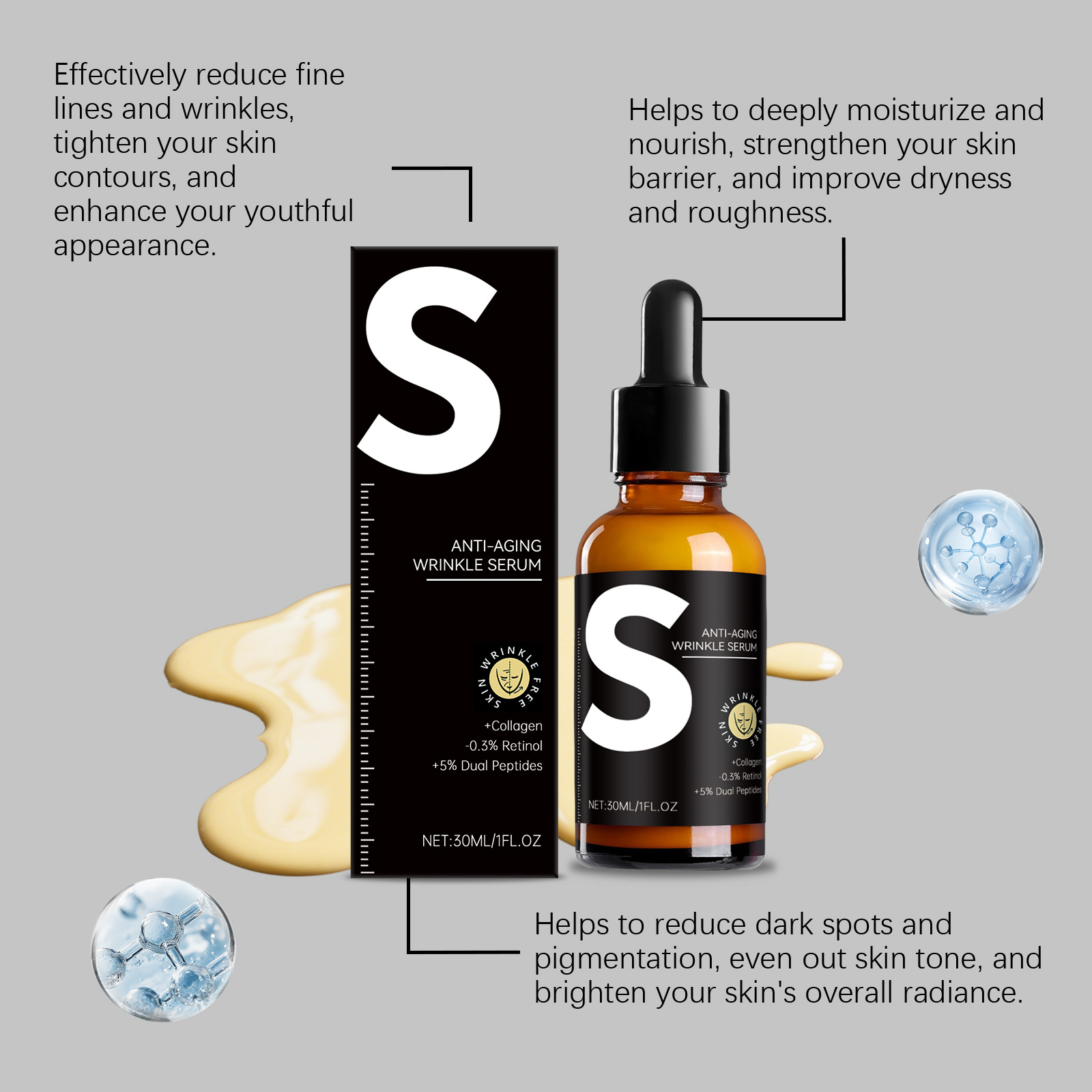 Retinol Essence Deep Moisturizing Hydrating Brightening Facial Oilbalance Refinepore Nourish Skin Silky