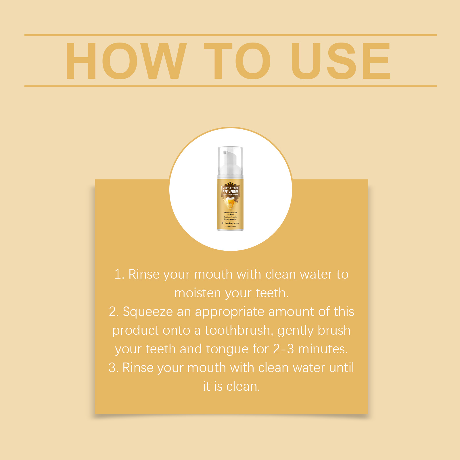 Bee Venom Cleansing Mousse Gentle Clean Protect Bright Teeth Press Type Design Daily Oral Care Tooth Paste