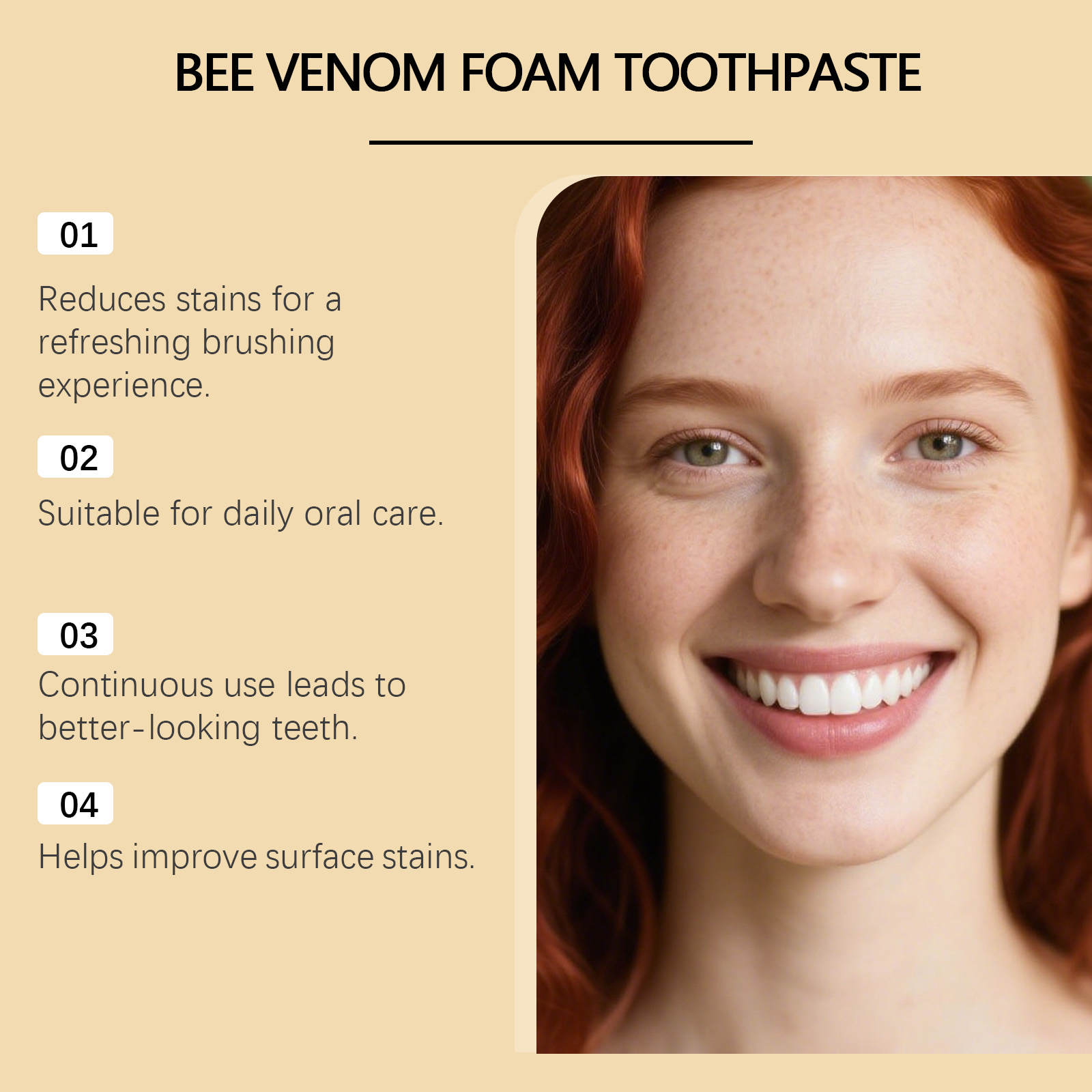 Bee Venom Cleansing Mousse Gentle Clean Protect Bright Teeth Press Type Design Daily Oral Care Tooth Paste