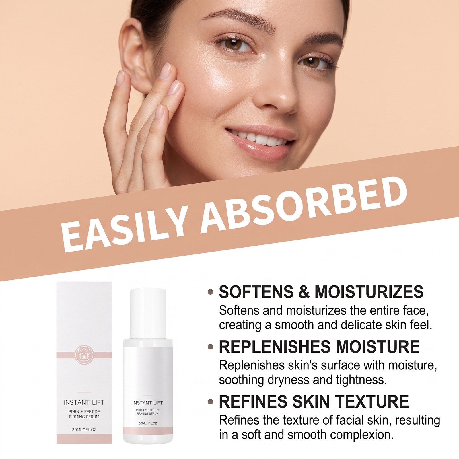 Facial Lifting Essence Liquid Light Texture Fast Absorb Soft Smooth Non Sticky Skin Care