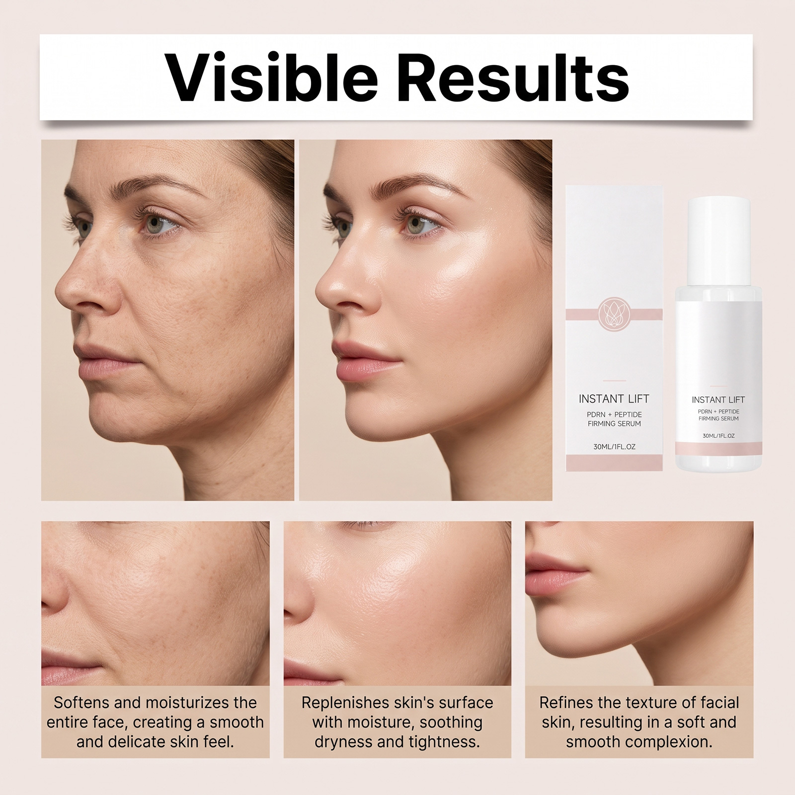Facial Lifting Essence Liquid Light Texture Fast Absorb Soft Smooth Non Sticky Skin Care