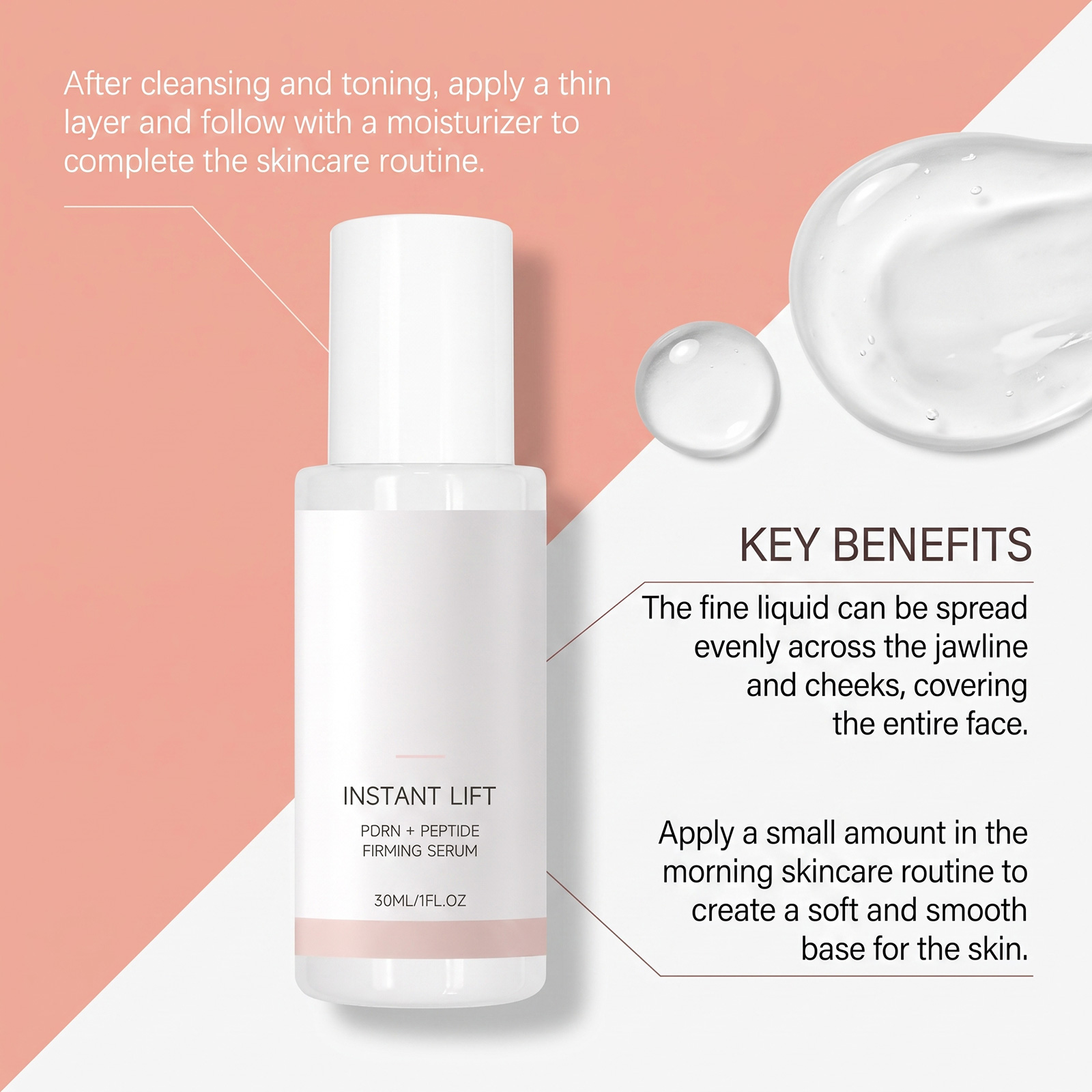 Facial Lifting Essence Liquid Light Texture Fast Absorb Soft Smooth Non Sticky Skin Care