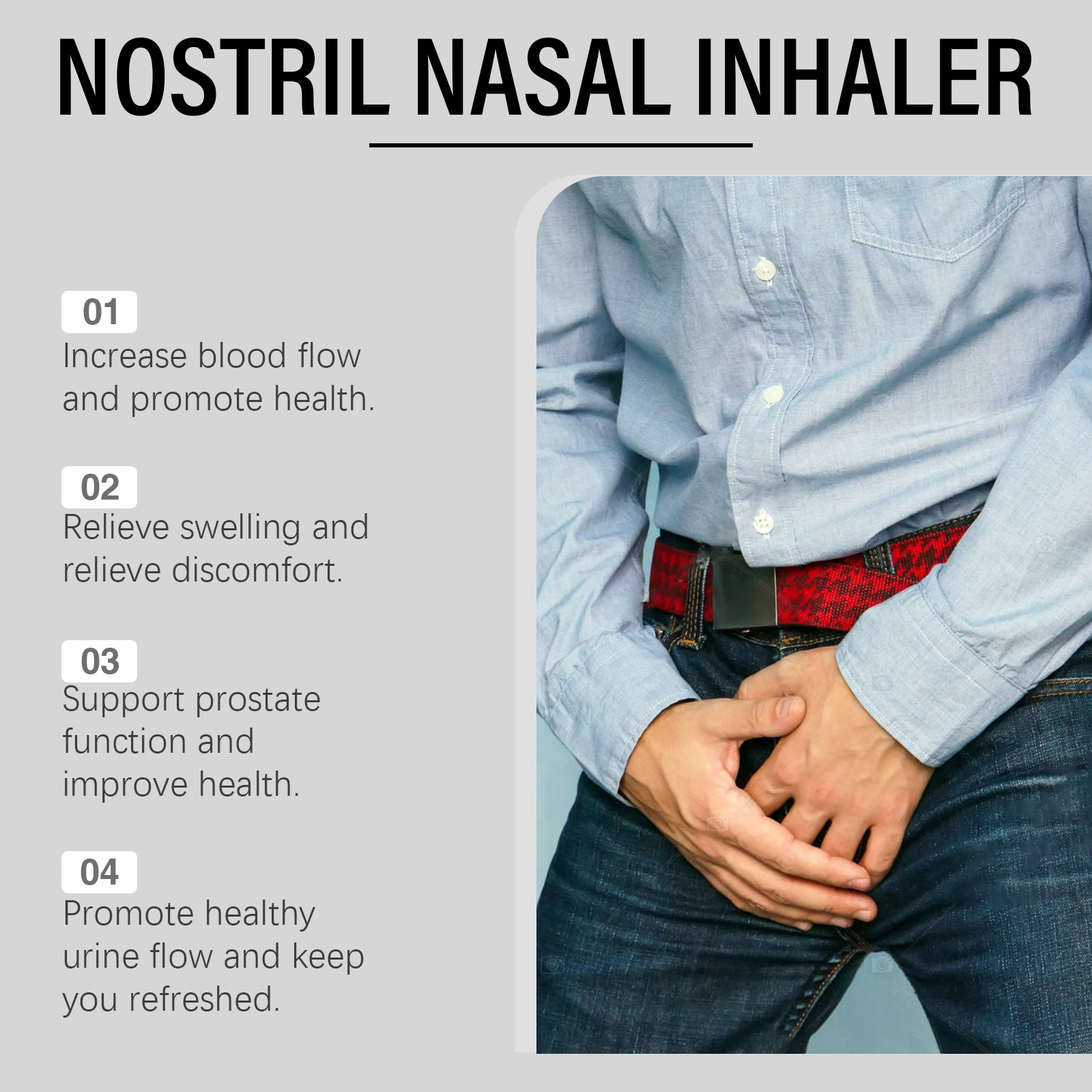 Male Care Double Hole Nasal Inhaler Cleanses Nasal Passages Eases Congestion And Itching Discomfort