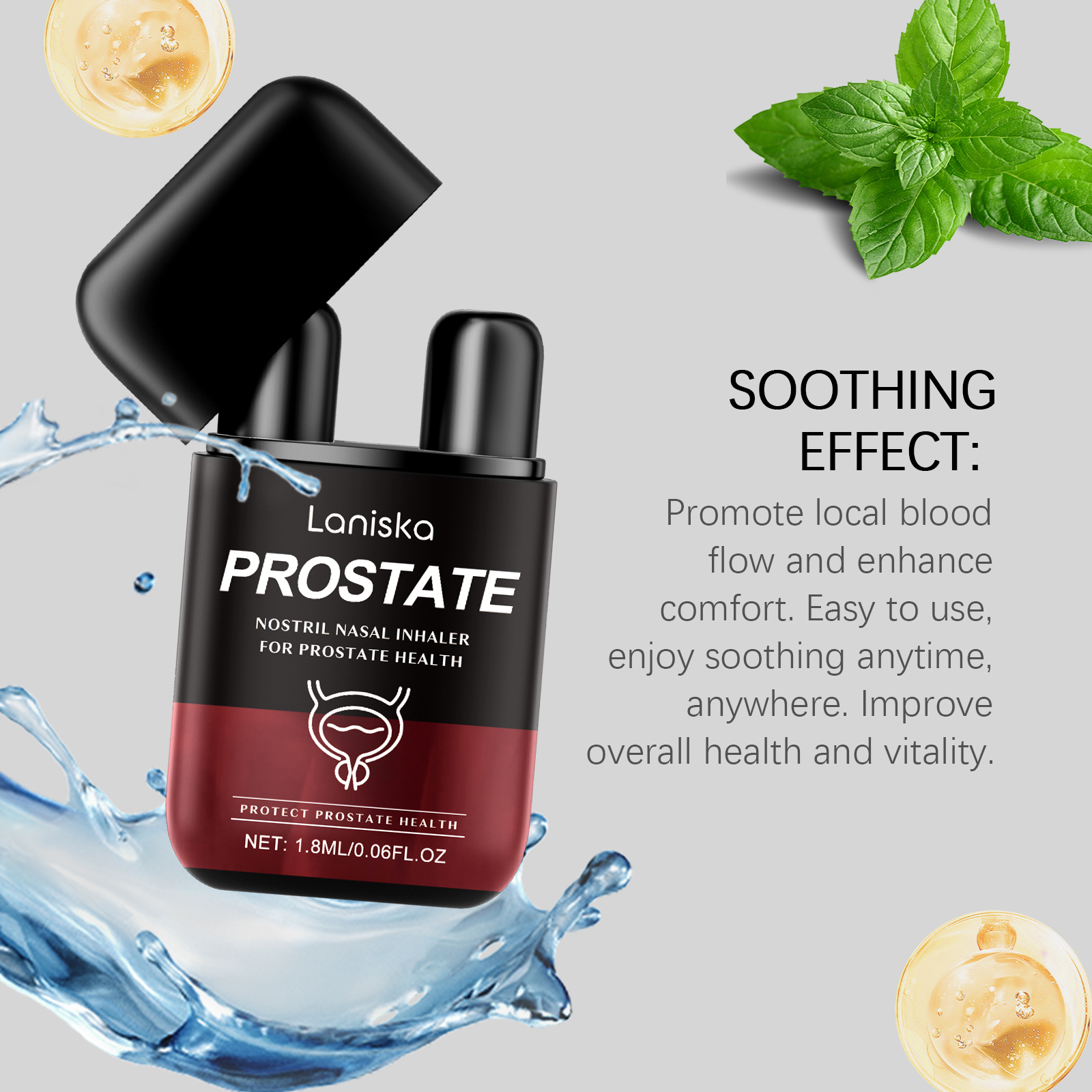 Male Care Double Hole Nasal Inhaler Cleanses Nasal Passages Eases Congestion And Itching Discomfort
