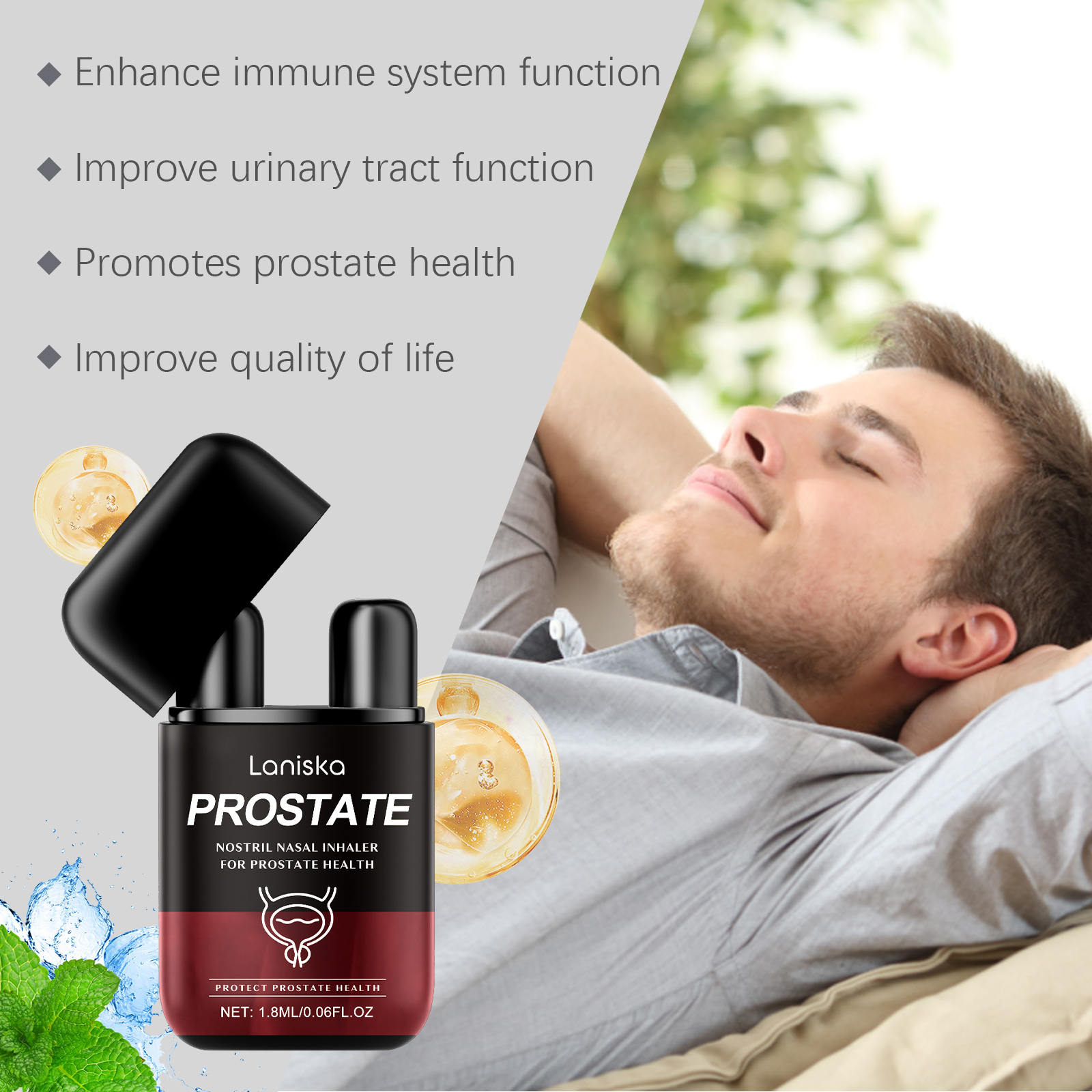 Male Care Double Hole Nasal Inhaler Cleanses Nasal Passages Eases Congestion And Itching Discomfort
