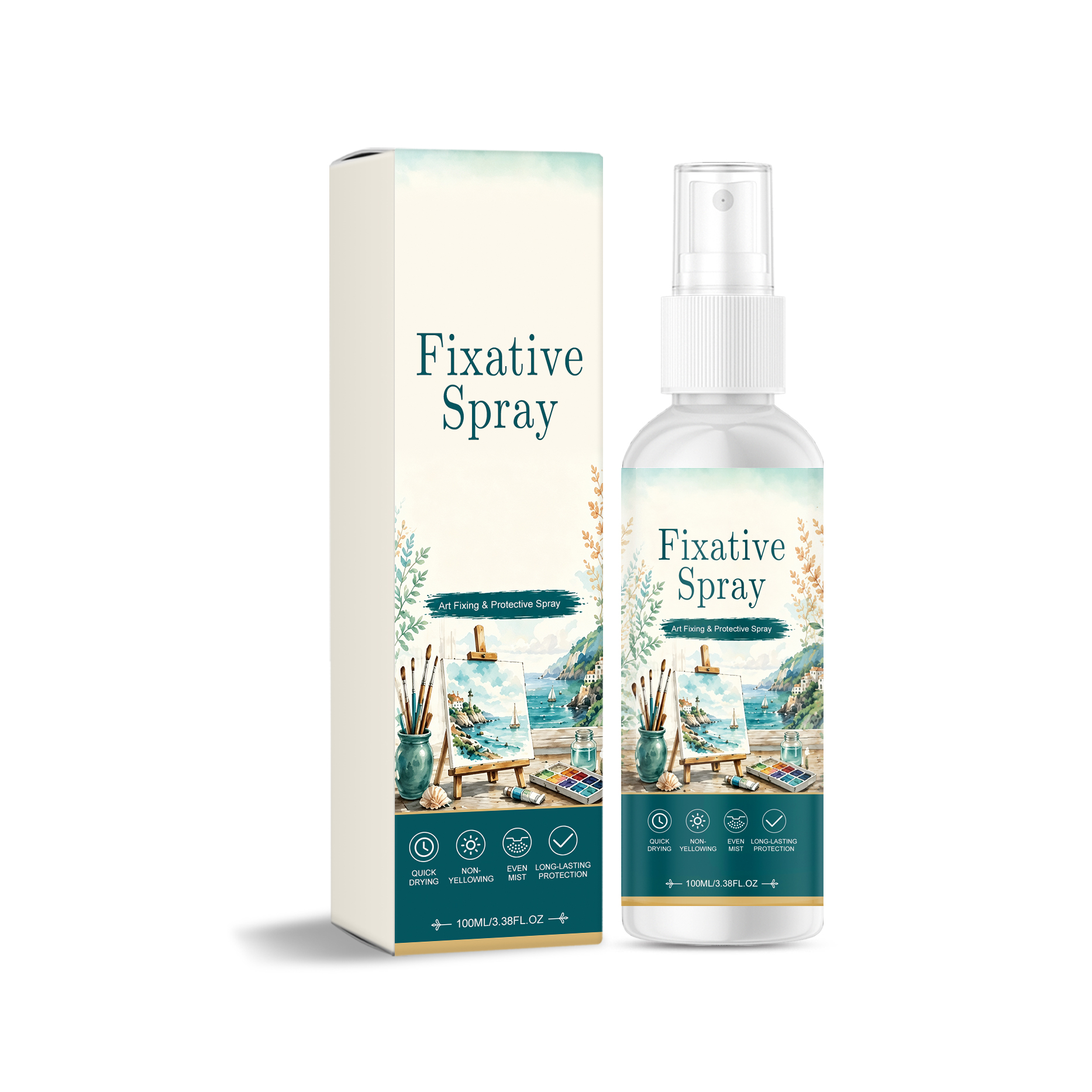 Fixing Spray Fine Art Sketch Pigment Fix Color Quick Dry Film Form Portable Care Drawing