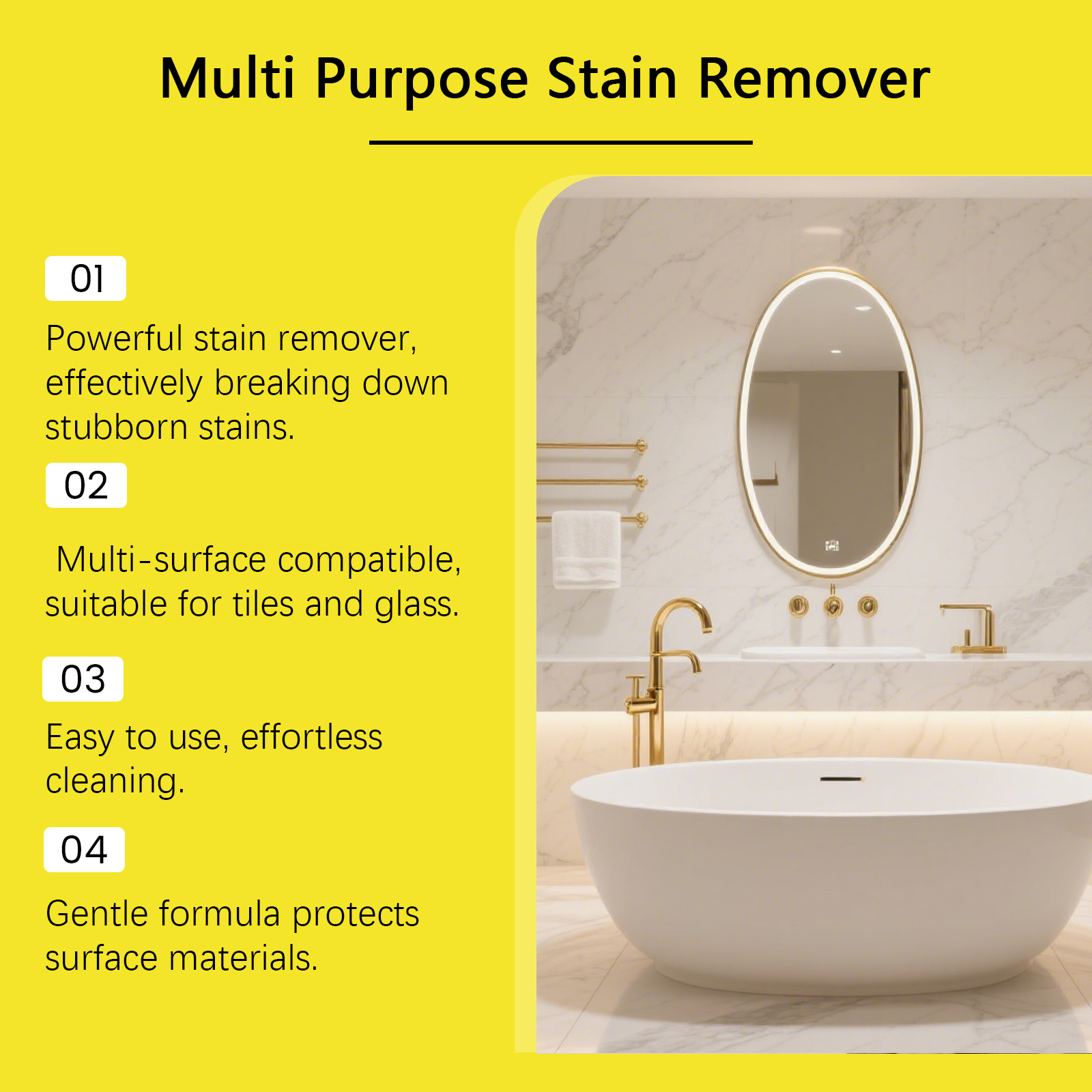 Multi Purpose Stain Removal Set Mild Formula Clean Descaling Brighten Tile Bathtub Glass General Application Household Gentle Decontamination