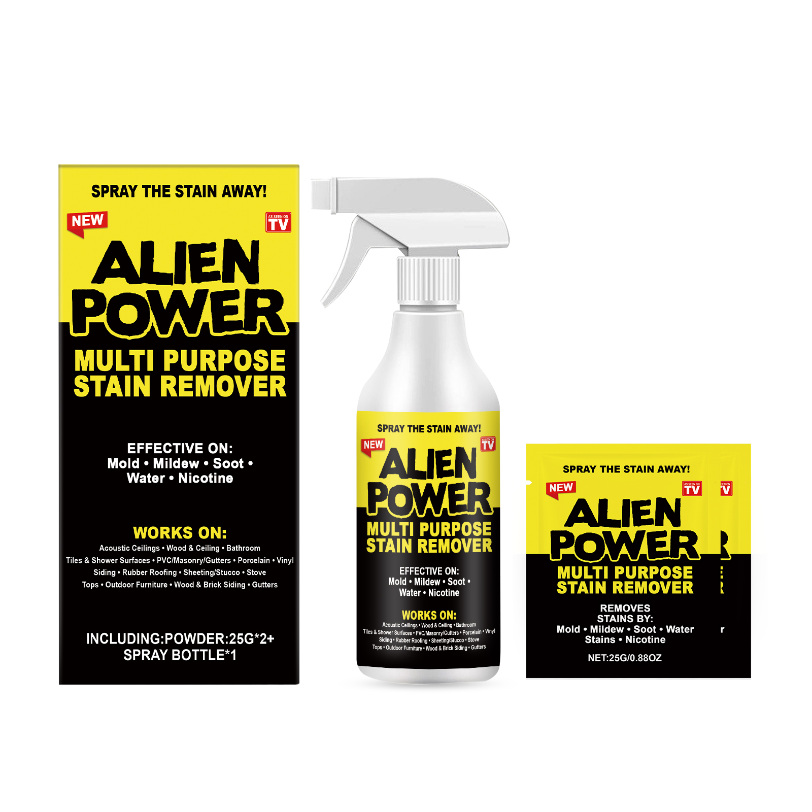 Multi Purpose Stain Removal Set Mild Formula Clean Descaling Brighten Tile Bathtub Glass General Application Household Gentle Decontamination