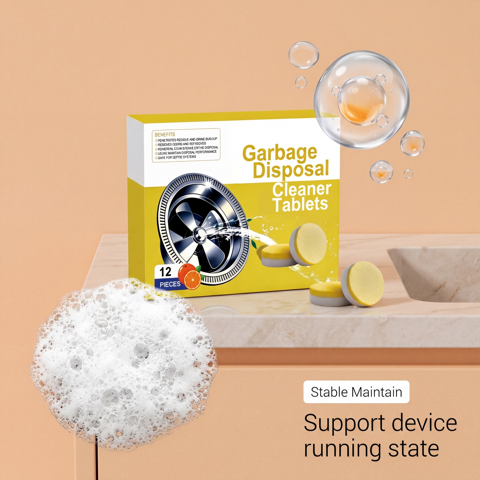 Garbage Disposer Cleaning Tablets Daily Household Kitchen Sink Deodorizing Cleaning Stain Removing