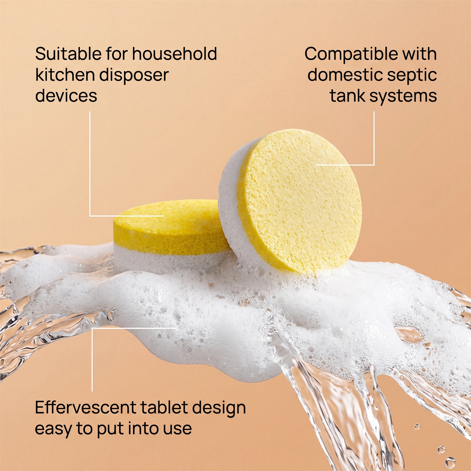 Garbage Disposer Cleaning Tablets Daily Household Kitchen Sink Deodorizing Cleaning Stain Removing