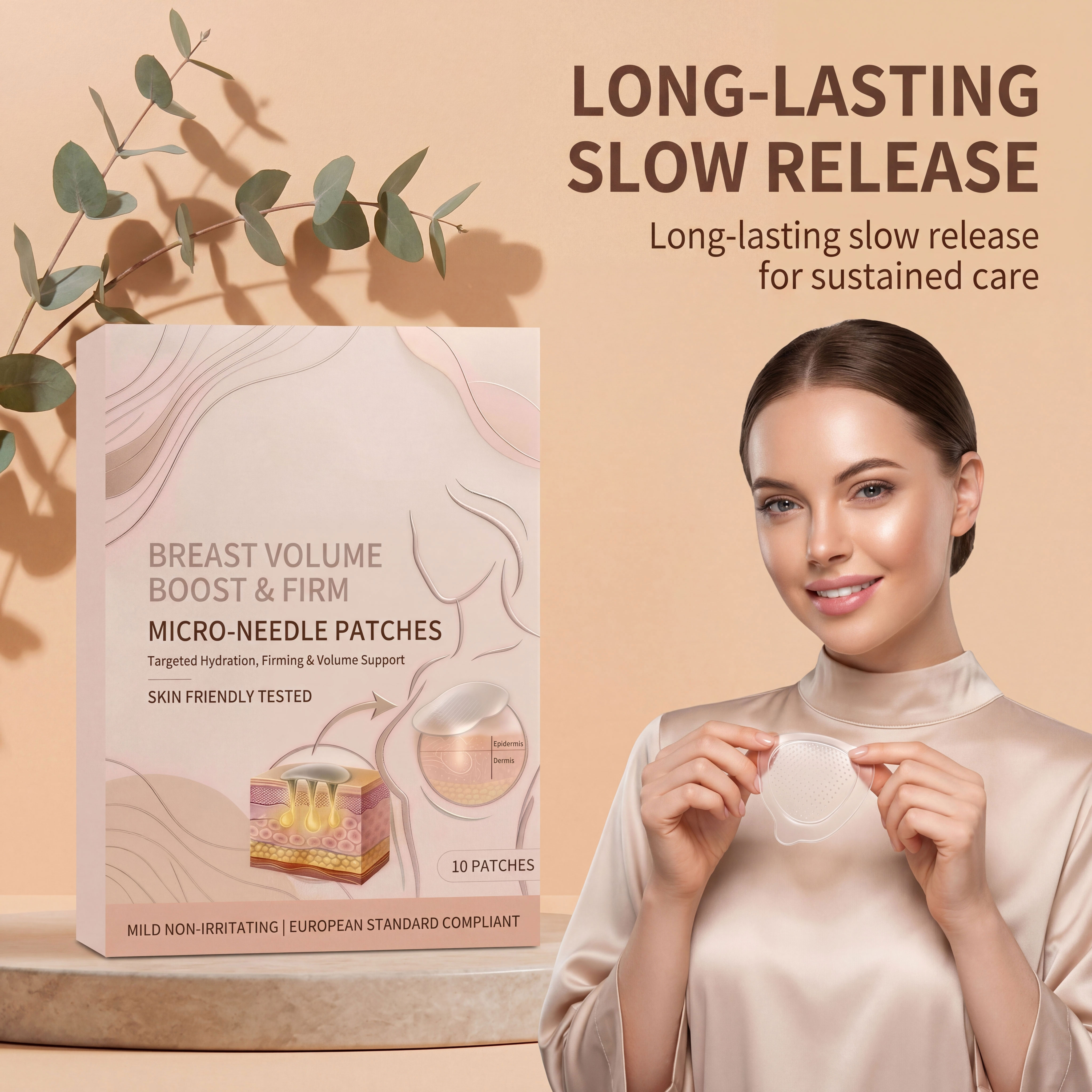 Chest Care Patch Mild Ingredients Light Breathable Nonsticky Fit Skin Show Gentle Beauty
