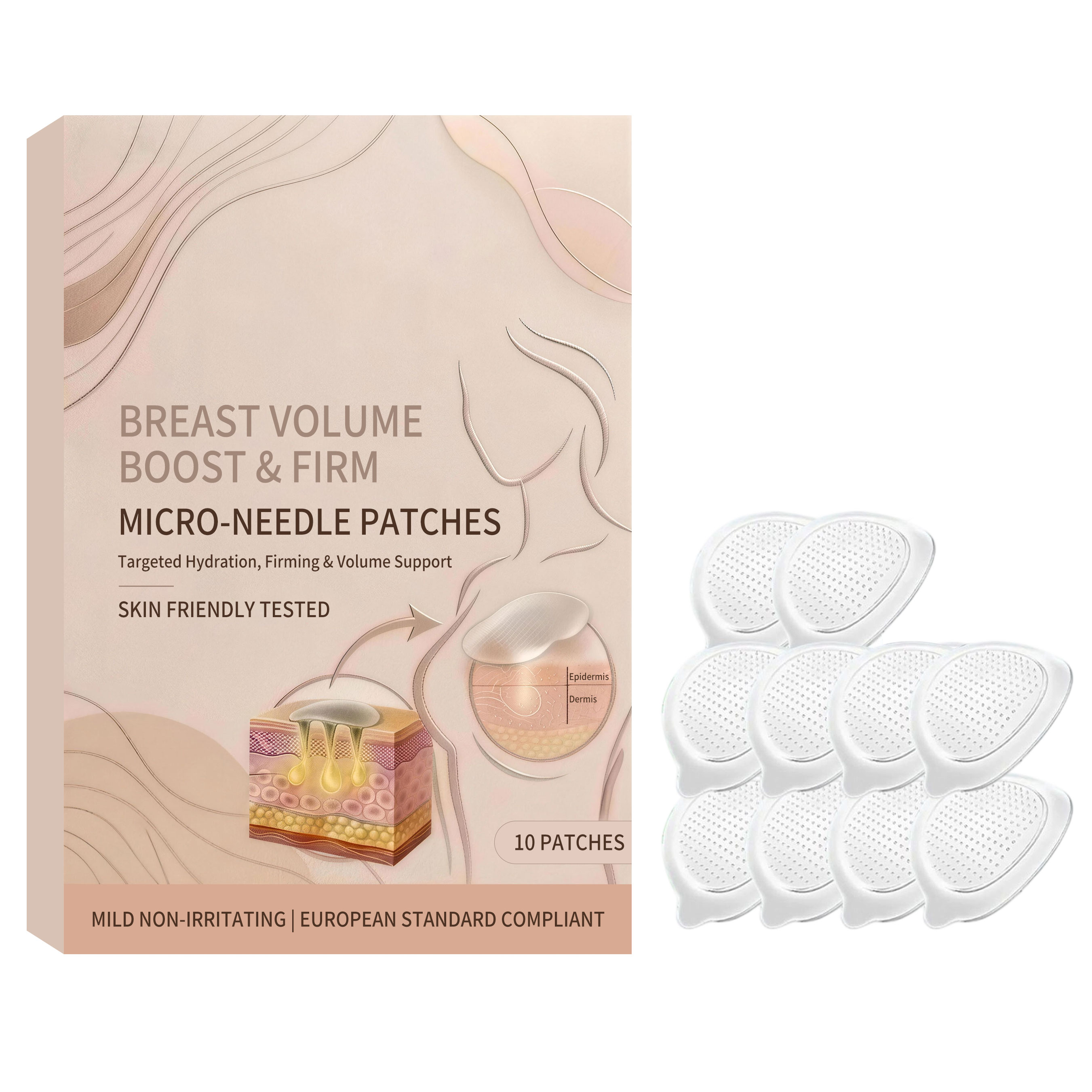 Chest Care Patch Mild Ingredients Light Breathable Nonsticky Fit Skin Show Gentle Beauty