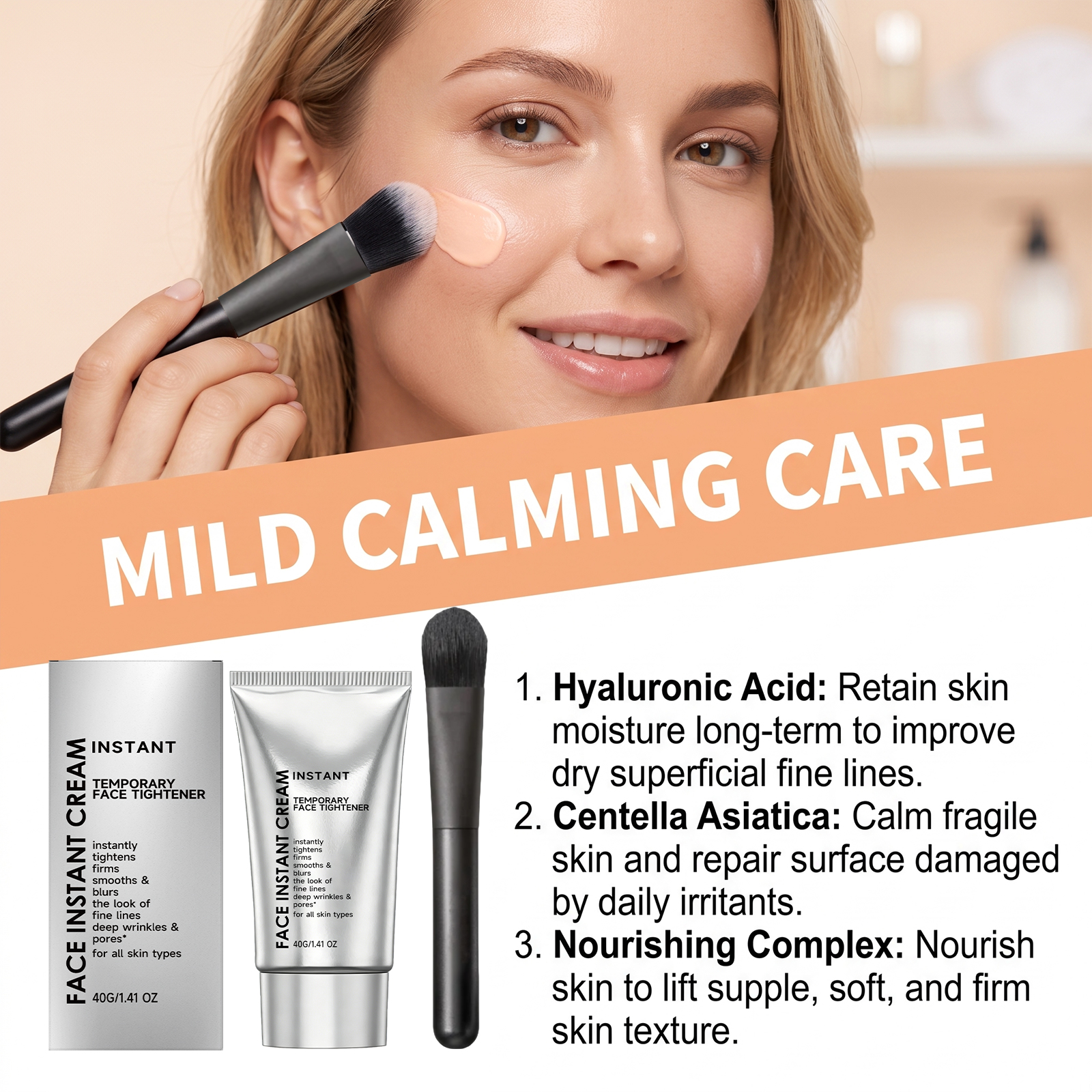 Smooth Facial Care Cream Lightweight Moisturizing Gentle Nourishing Daily Comfort Fresh Delicate Protect Skin