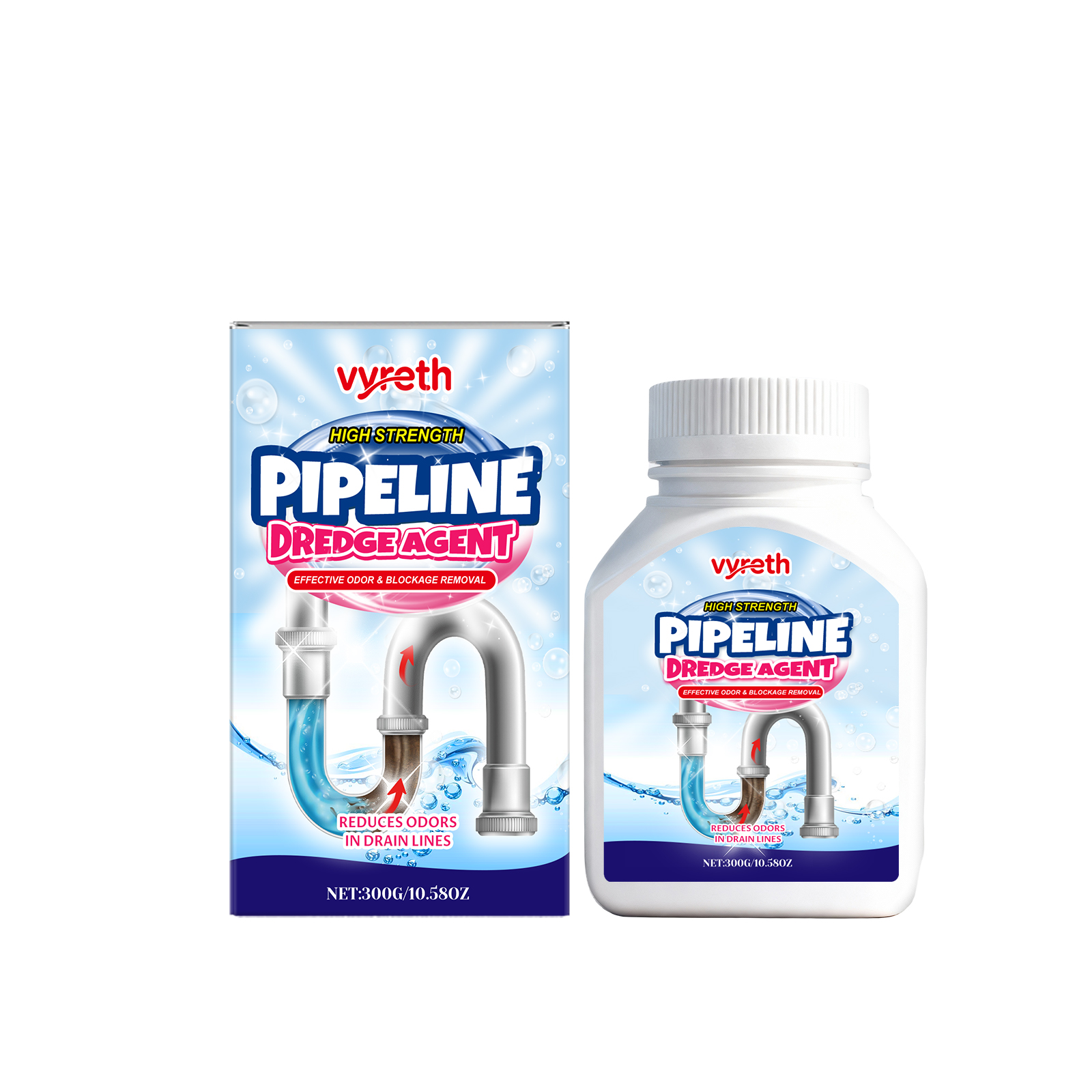 Pipe Drain Cleaner Suitable For Kitchen Sewers Remove Odors Dissolve Grease Convenient Drainage Agent