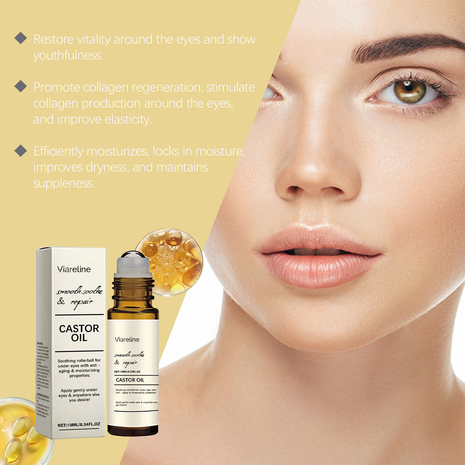 Eye Roller Firming Essential Oil Gentle Massage Eye Skin Moisturizing Daily Care Essential Oil