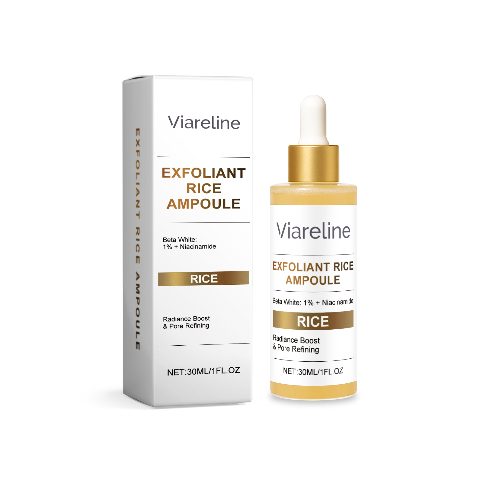 Exfoliating Rice Essence Liquid Mild Hydrating Moisturizing Refining Shrinking Pore Essence Liquid