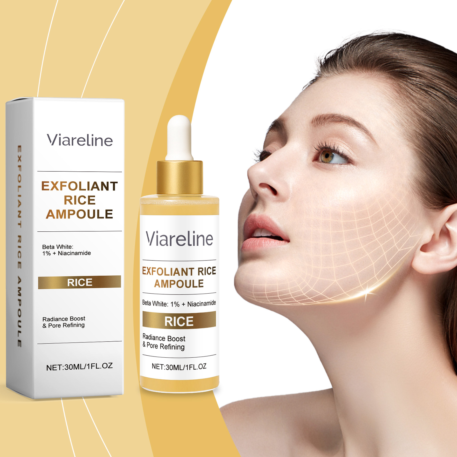 Exfoliating Rice Essence Liquid Mild Hydrating Moisturizing Refining Shrinking Pore Essence Liquid