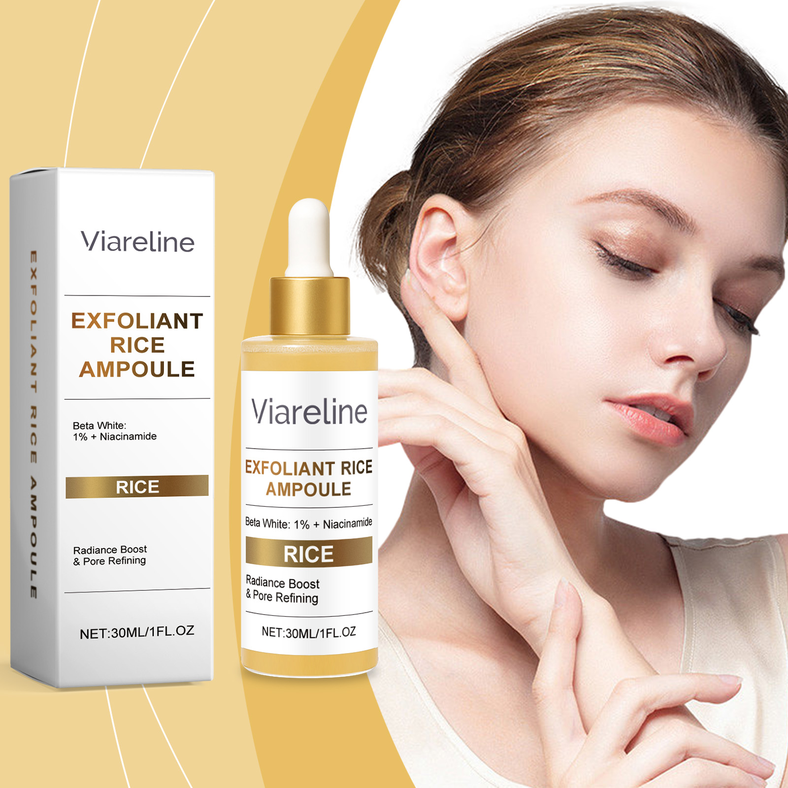 Exfoliating Rice Essence Liquid Mild Hydrating Moisturizing Refining Shrinking Pore Essence Liquid