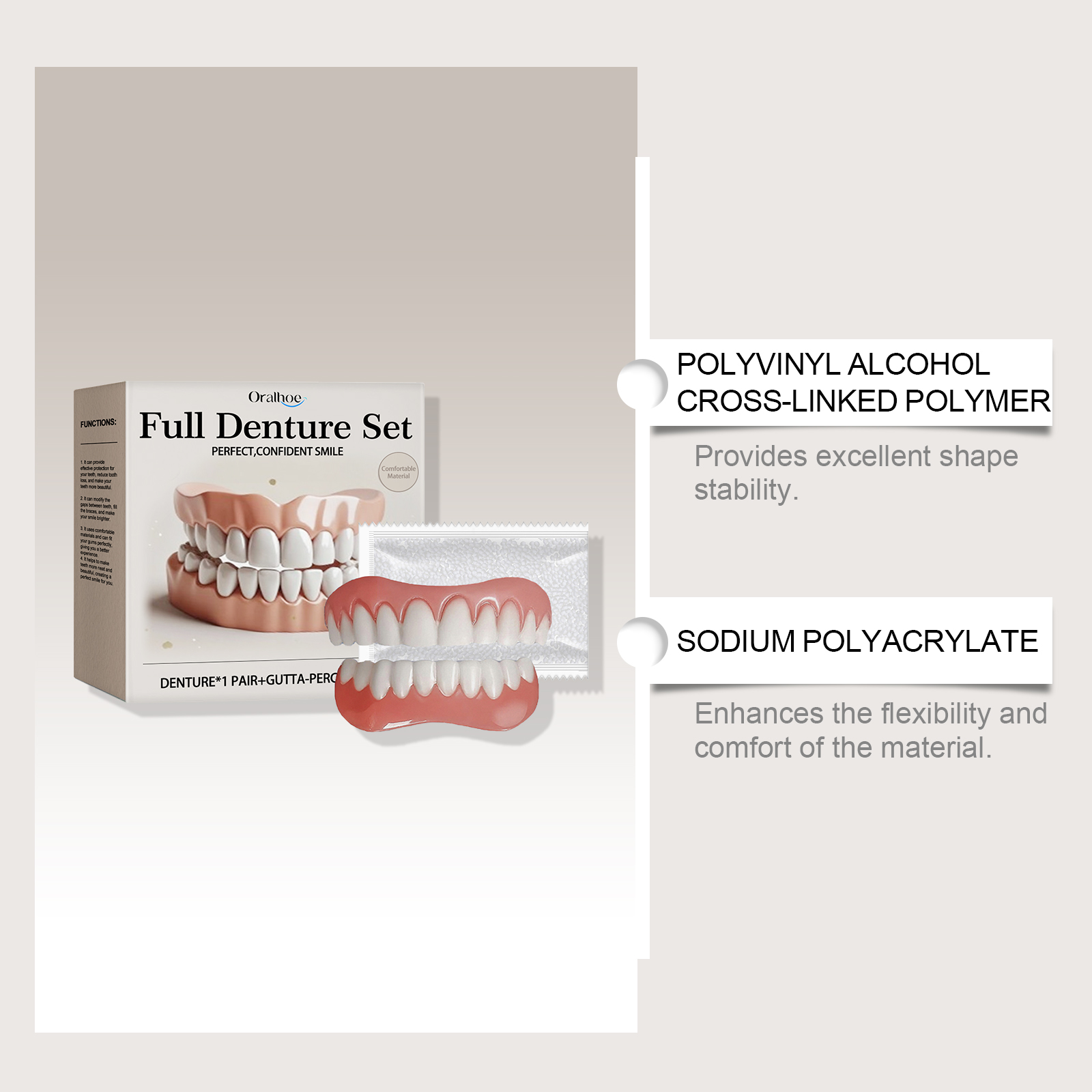 Denture Modification Kit Teeth Beauty Cover Fix Tooth Gaps Improve Smile Appearance For Dental Beautification