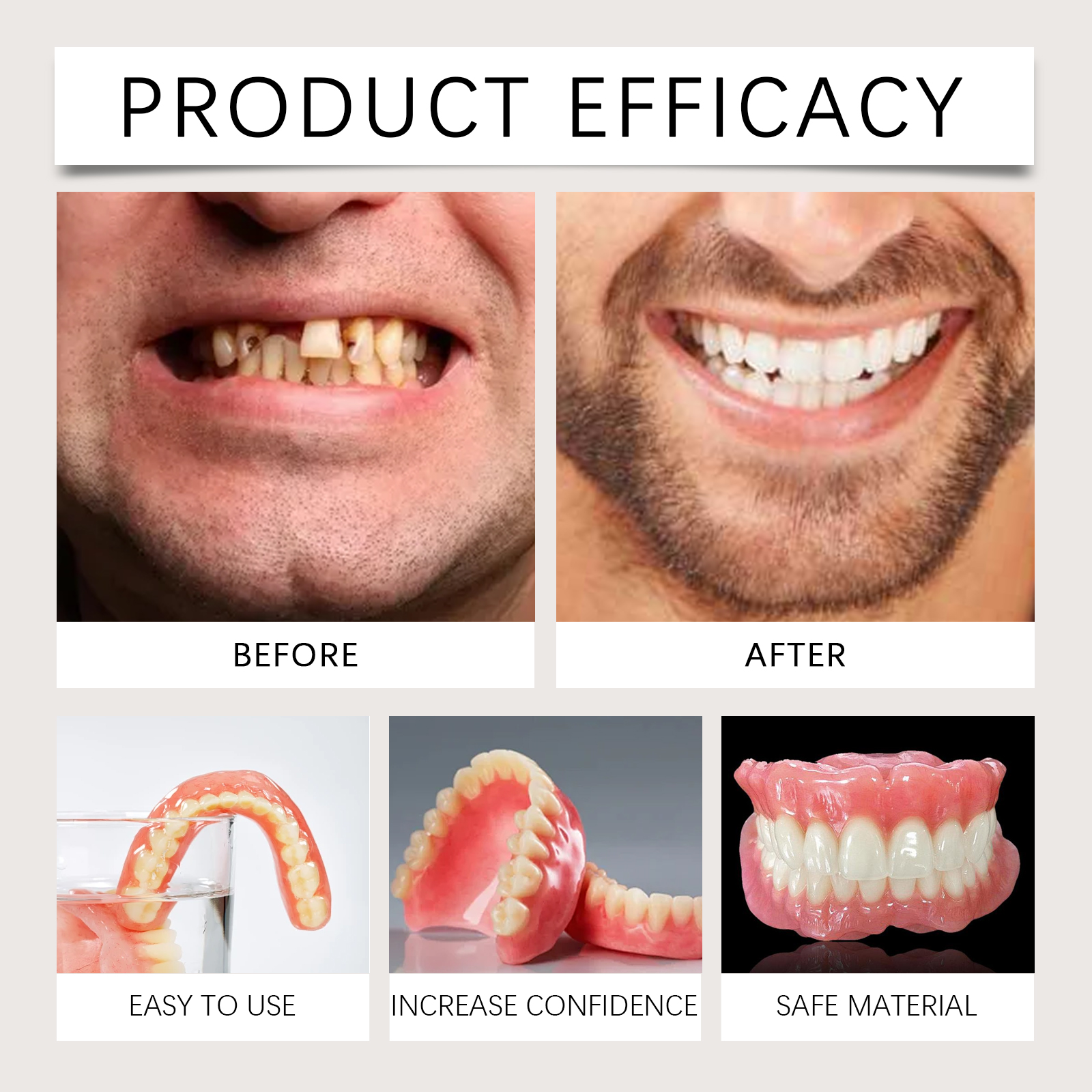 Denture Modification Kit Teeth Beauty Cover Fix Tooth Gaps Improve Smile Appearance For Dental Beautification