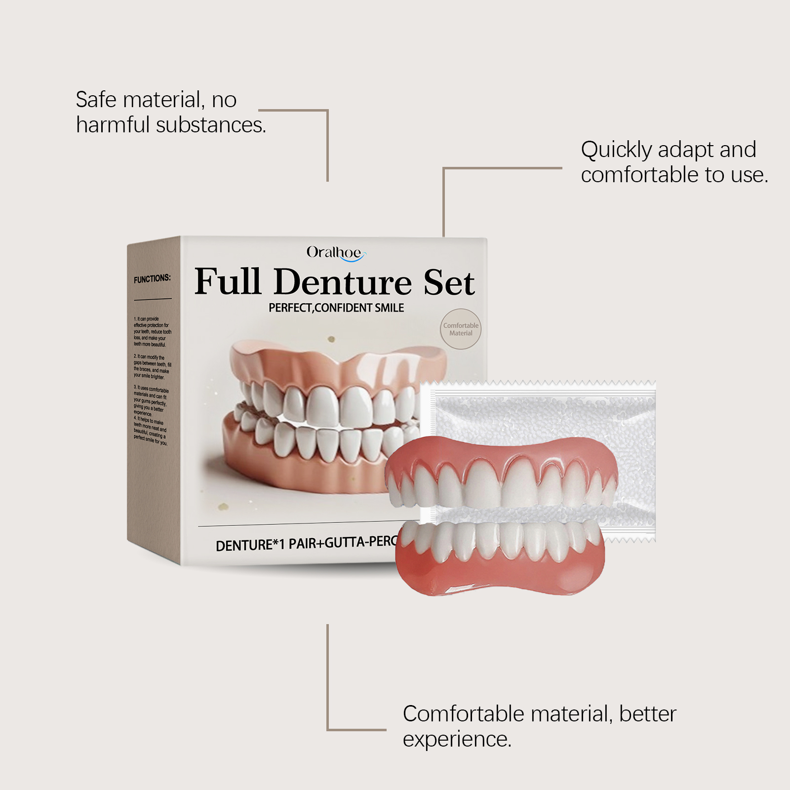 Denture Modification Kit Teeth Beauty Cover Fix Tooth Gaps Improve Smile Appearance For Dental Beautification