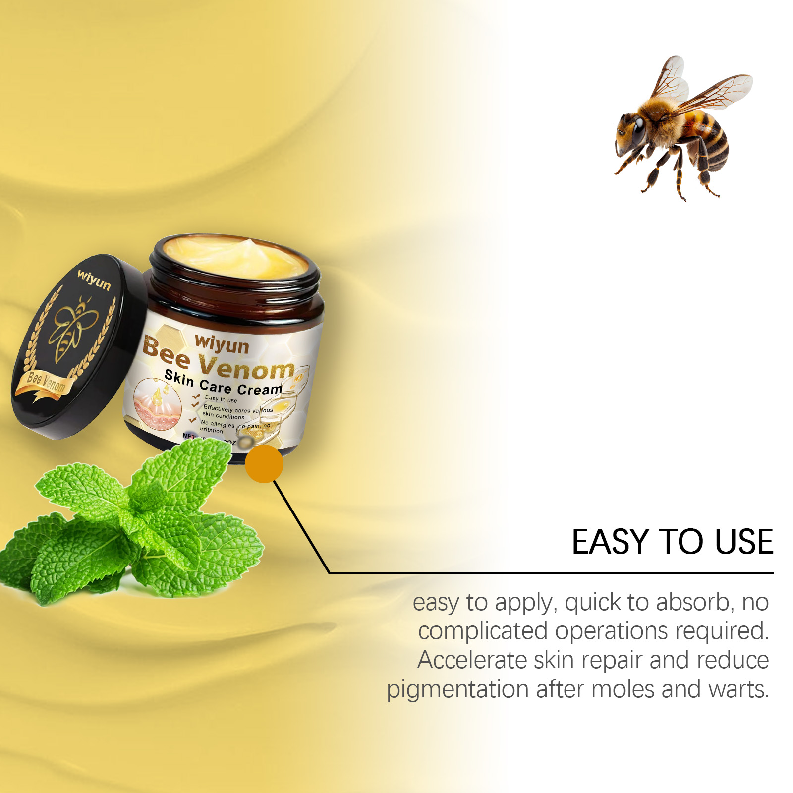 Bee Venom Wart And Mole Skin Care Cream Herbal Mild Fade Skin Mole Clean Skin Care Ointment