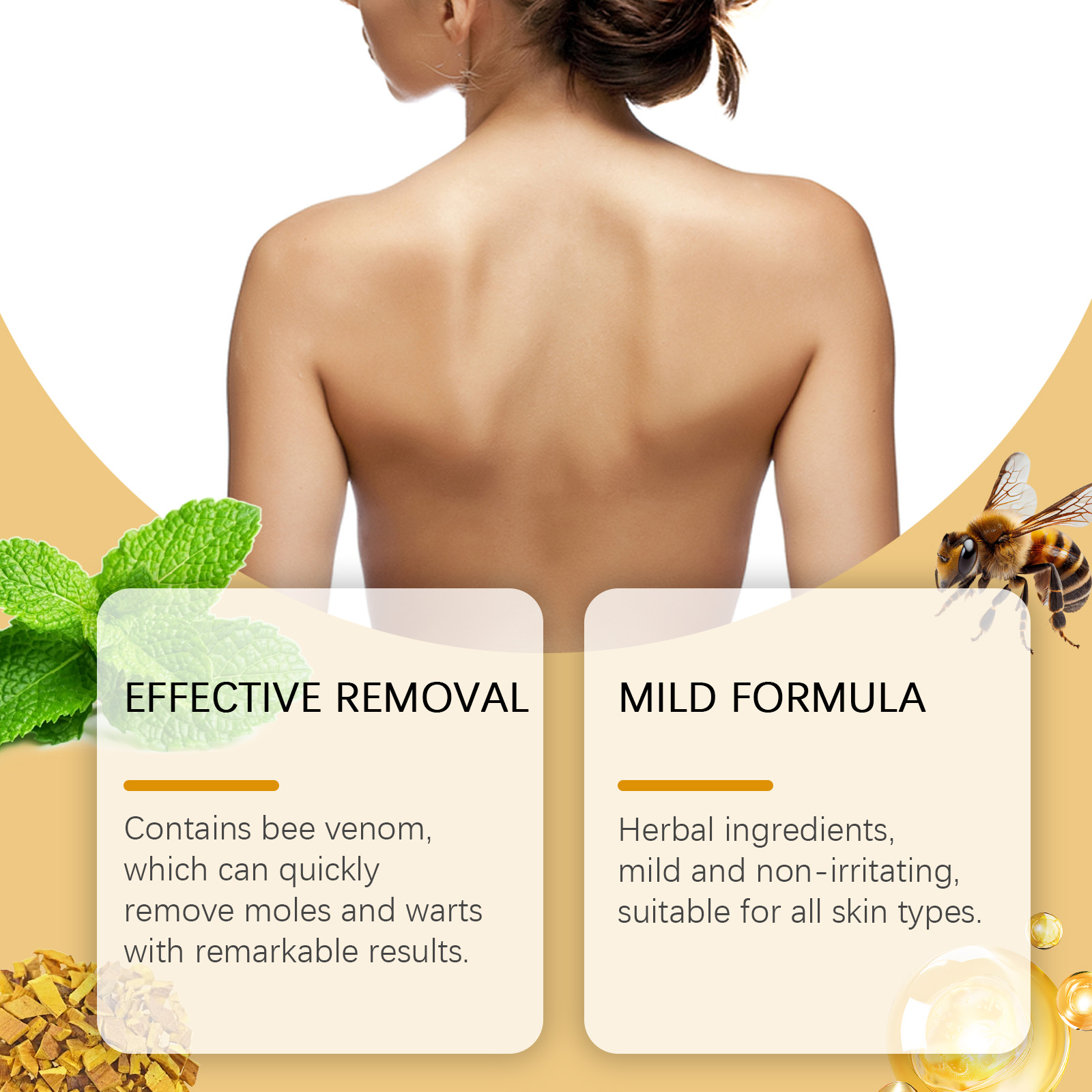 Bee Venom Wart And Mole Skin Care Cream Herbal Mild Fade Skin Mole Clean Skin Care Ointment