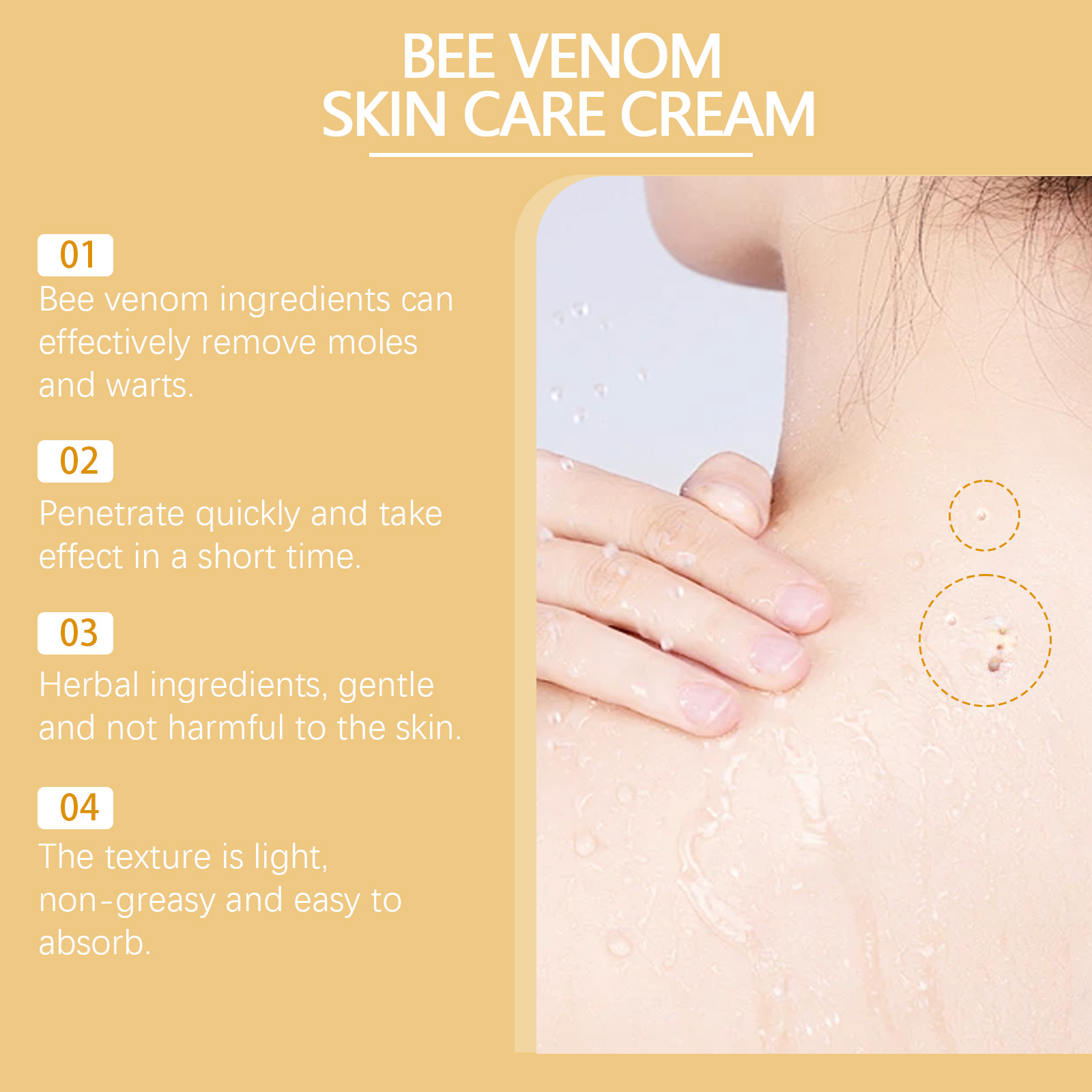 Bee Venom Wart And Mole Skin Care Cream Herbal Mild Fade Skin Mole Clean Skin Care Ointment