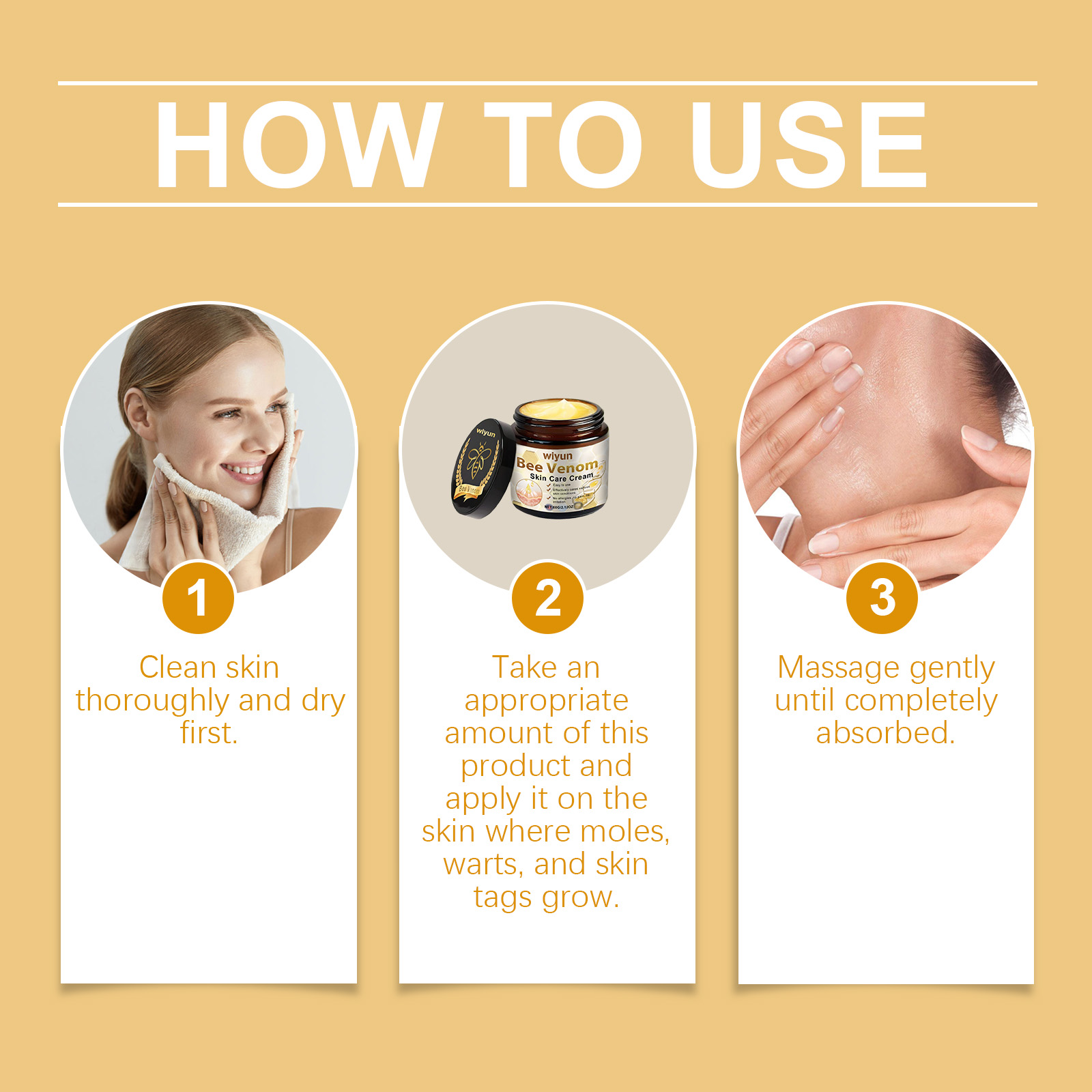 Bee Venom Wart And Mole Skin Care Cream Herbal Mild Fade Skin Mole Clean Skin Care Ointment