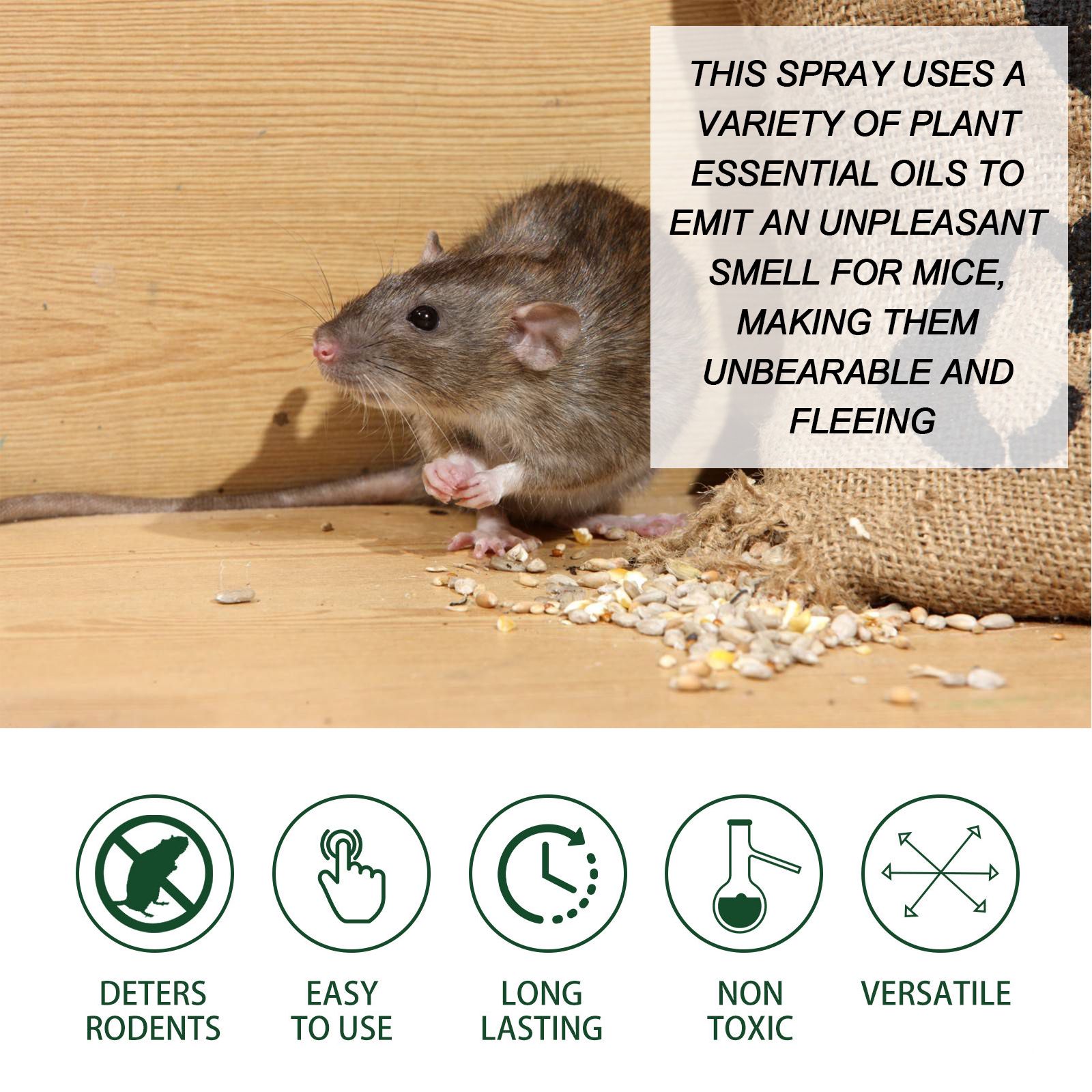 Natural Peppermint Oil Rat & Mouse Repellent Spray for Home&Garden