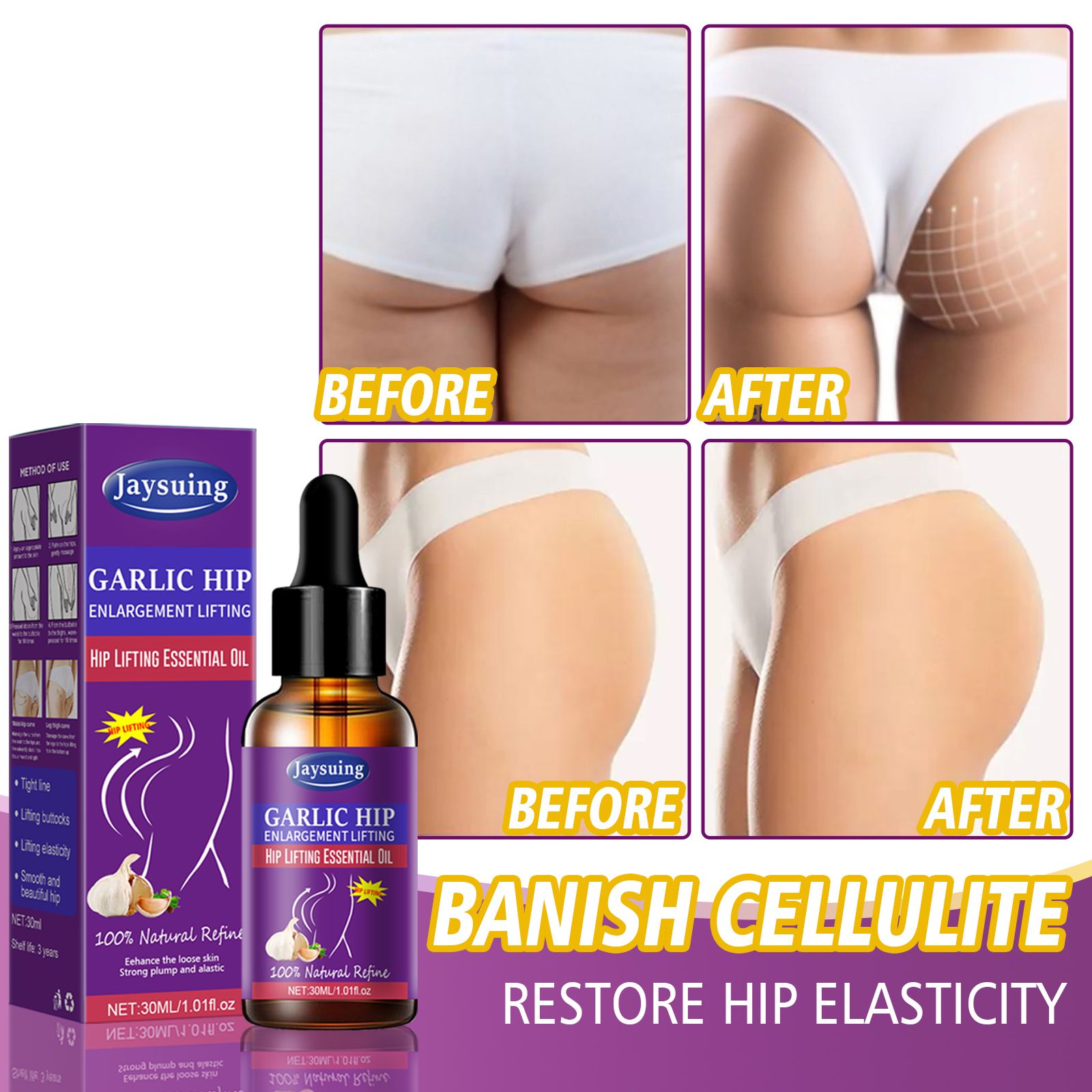Garlic Essential Oil For Hip Massage And Body Care Moisturizing Daily Treatment