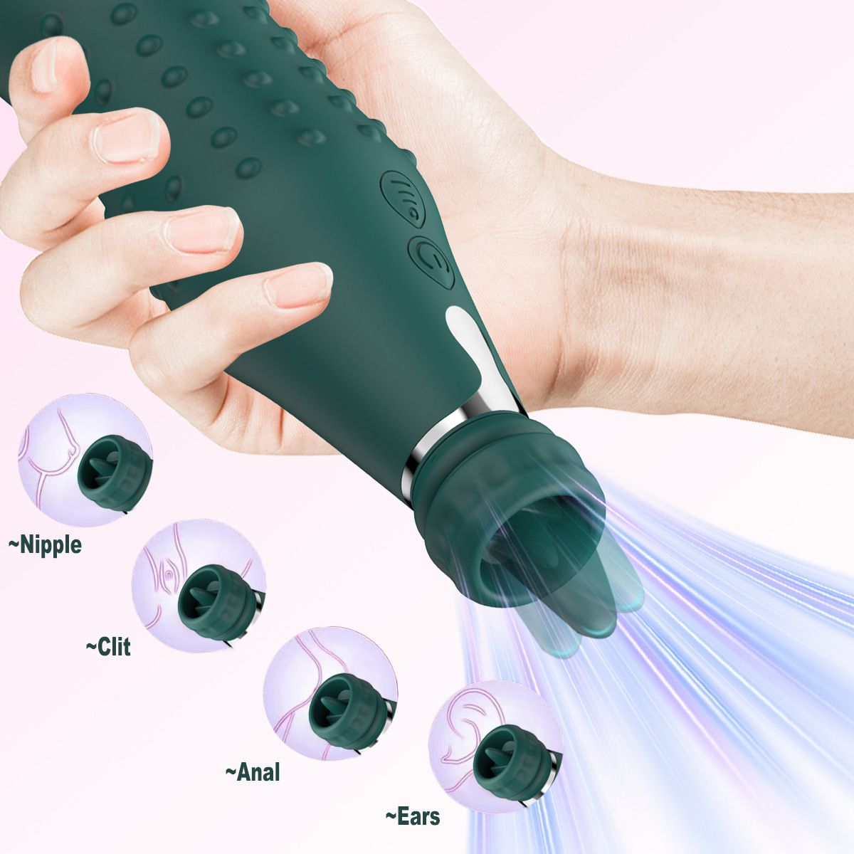 (Red) Vibrating Wand Vibrators Masturbator Adult Toys Sex Toy For Women AV Dual Head Realistic Bottle Massage Wand Tongue Licking Wand