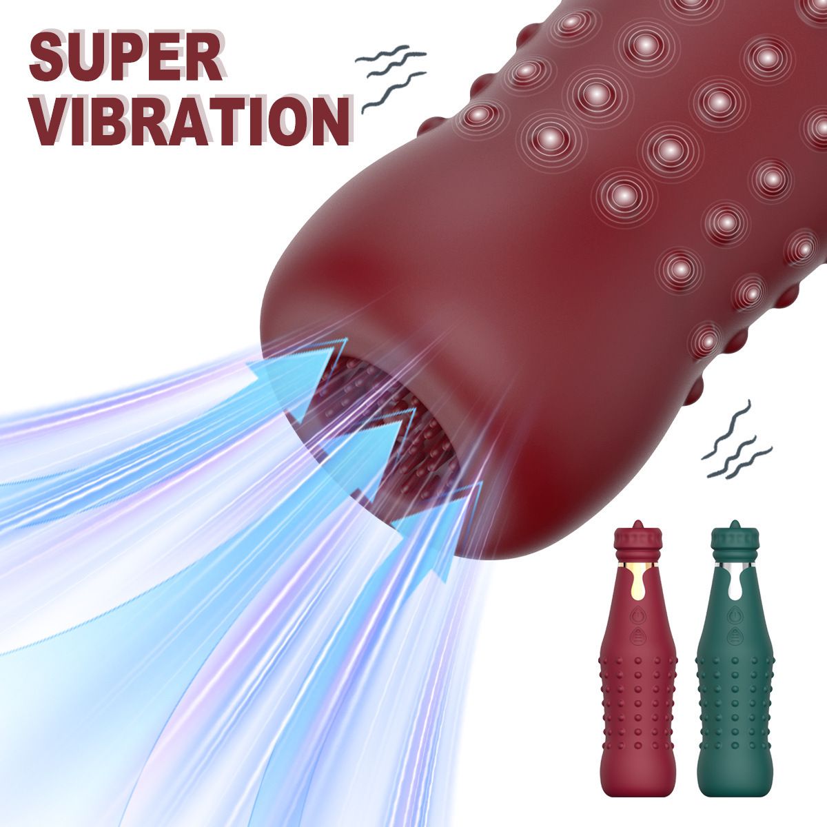 (Red) Vibrating Wand Vibrators Masturbator Adult Toys Sex Toy For Women AV Dual Head Realistic Bottle Massage Wand Tongue Licking Wand