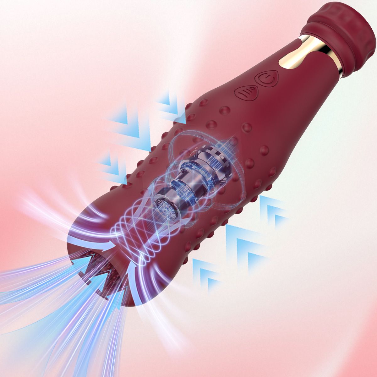(Red) Vibrating Wand Vibrators Masturbator Adult Toys Sex Toy For Women AV Dual Head Realistic Bottle Massage Wand Tongue Licking Wand