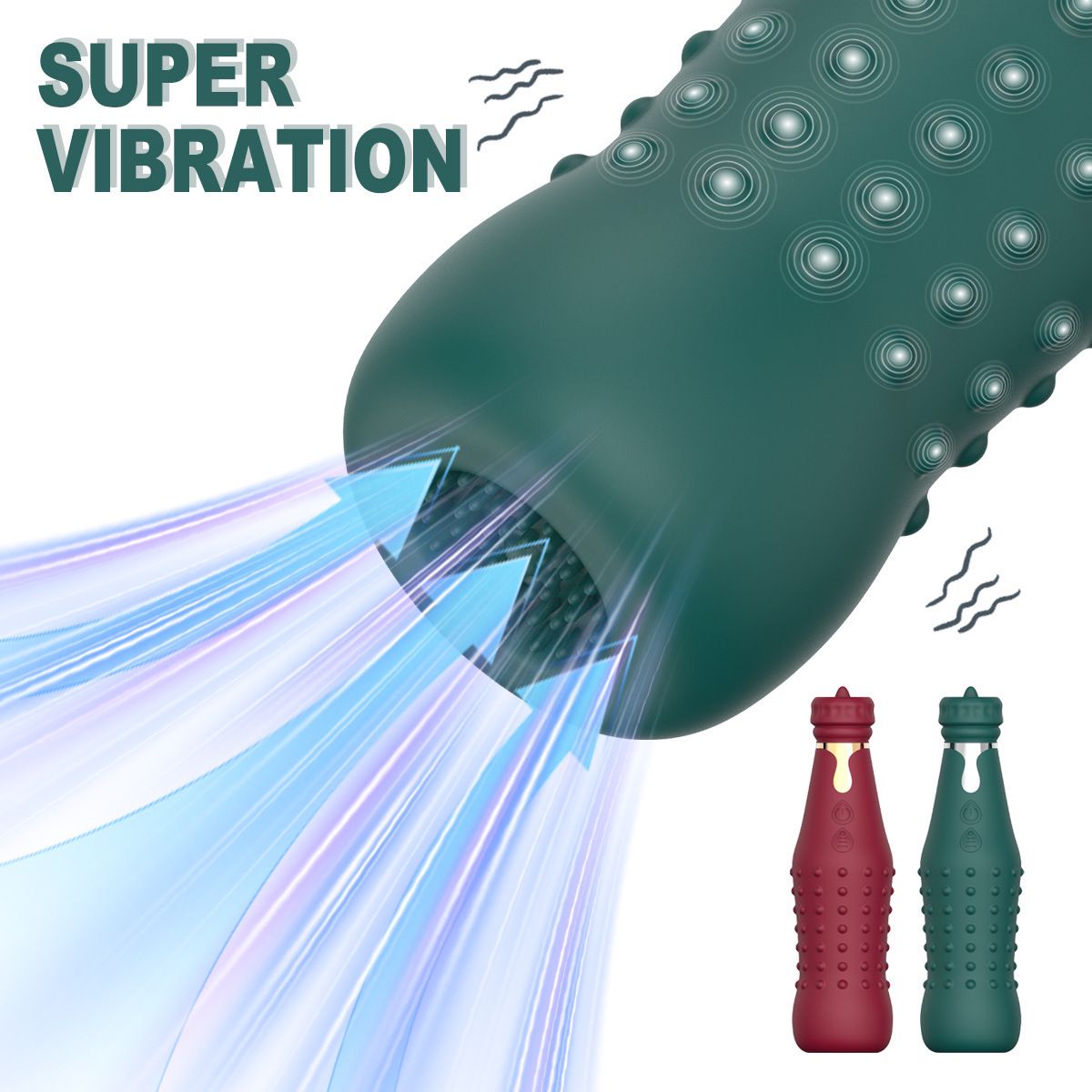 (Red) Vibrating Wand Vibrators Masturbator Adult Toys Sex Toy For Women AV Dual Head Realistic Bottle Massage Wand Tongue Licking Wand