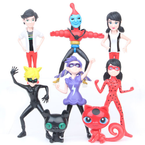 8pcs/lot Miraculous Ladybug Action Figure Toy Movable Model