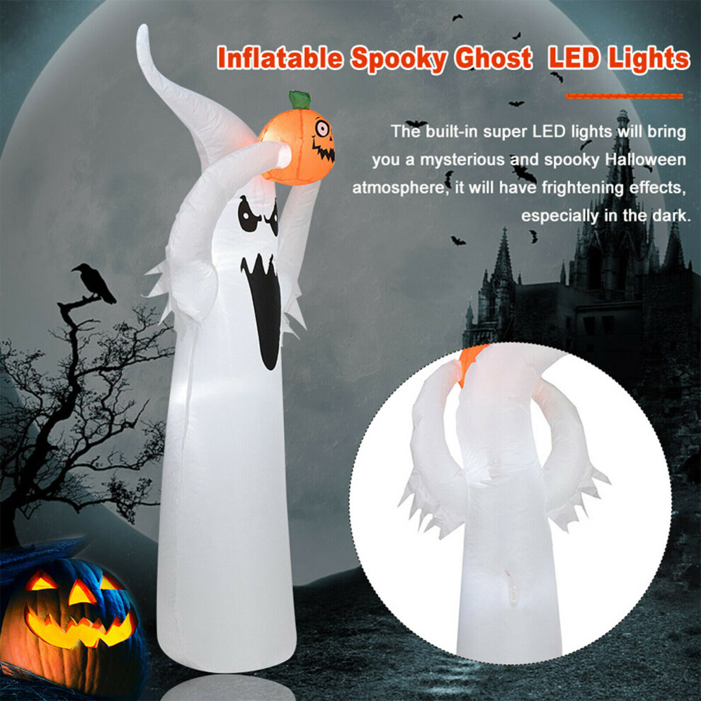 180Cm/5.9FT Halloween Inflatable Model Halloween Inflatable Luminous Ghost Lifting Pumpk